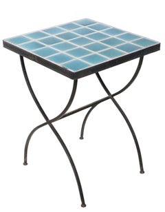 Mid Century Tile Top Wrought Iron Table