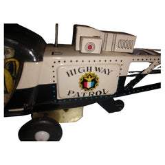 Mid Century Tin Litho Friction Police Highway Patrol Helicopter, C1960, Japan