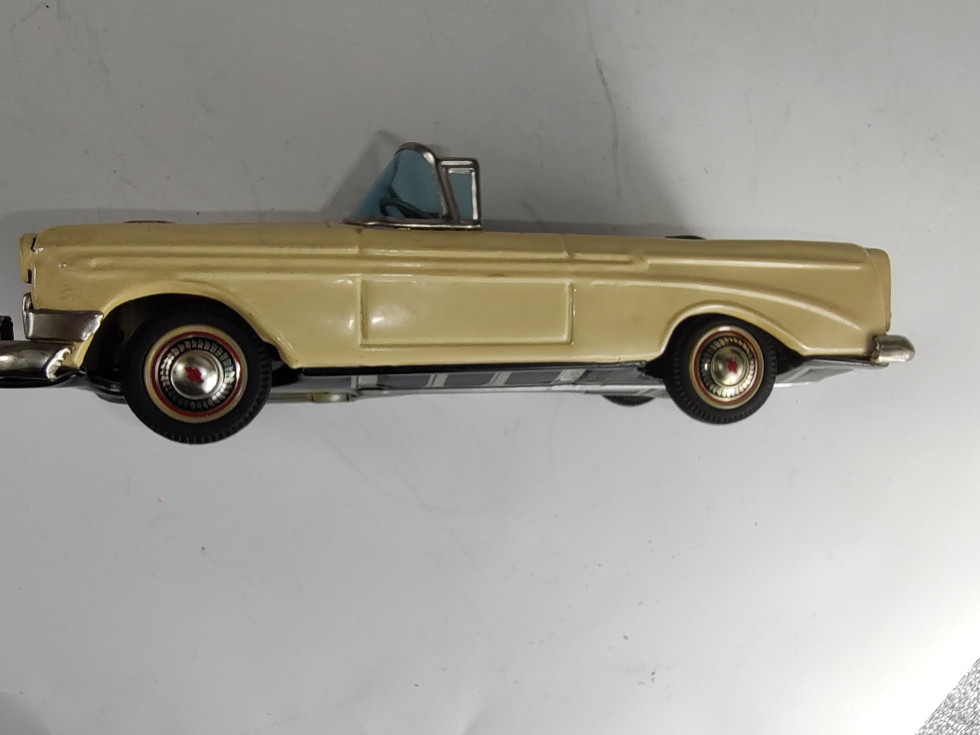Painted Midcentury Tin Litho Toy Car by Bandai Japan Chevy Convertible C1957
