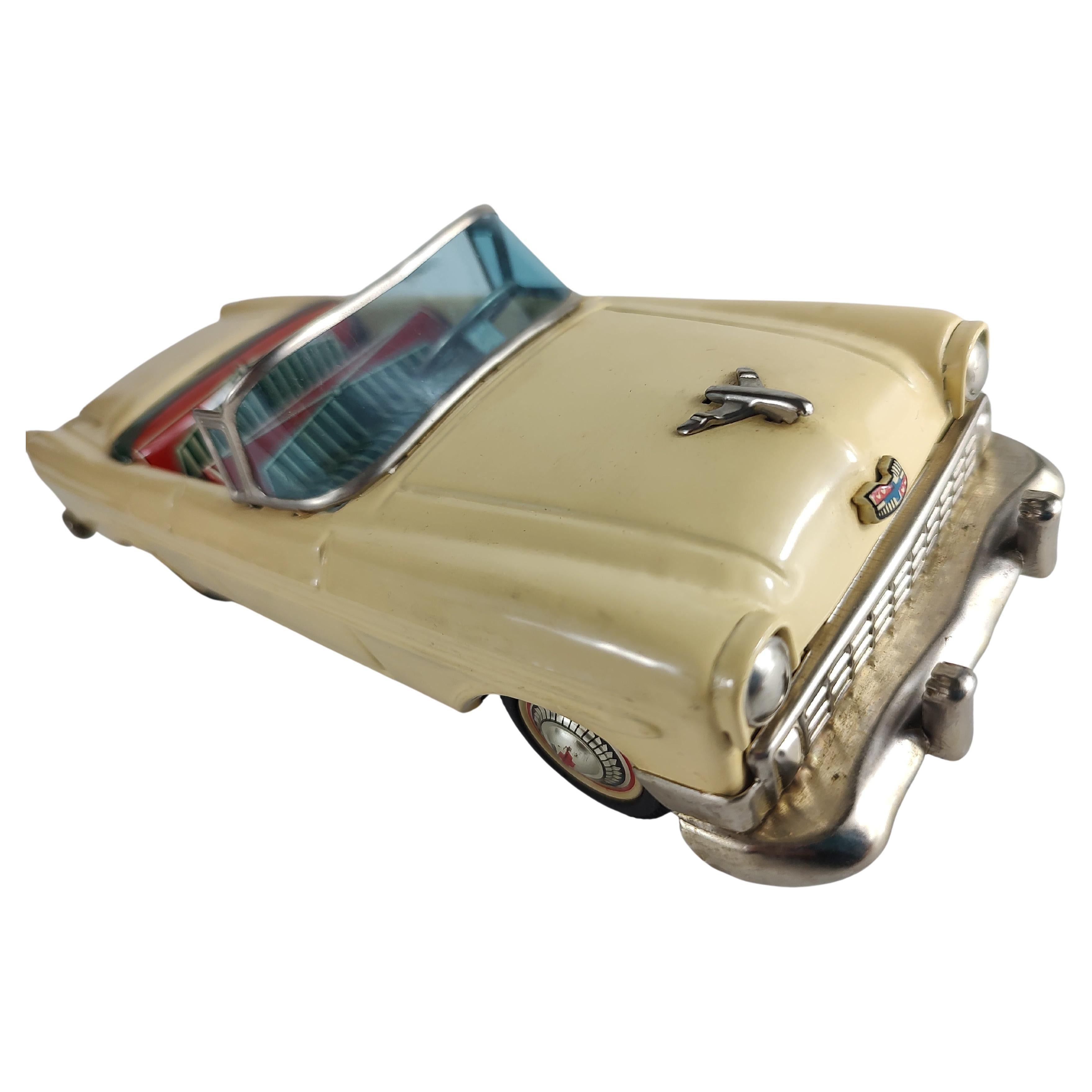 Midcentury Tin Litho Toy Car by Bandai Japan Chevy Convertible C1957