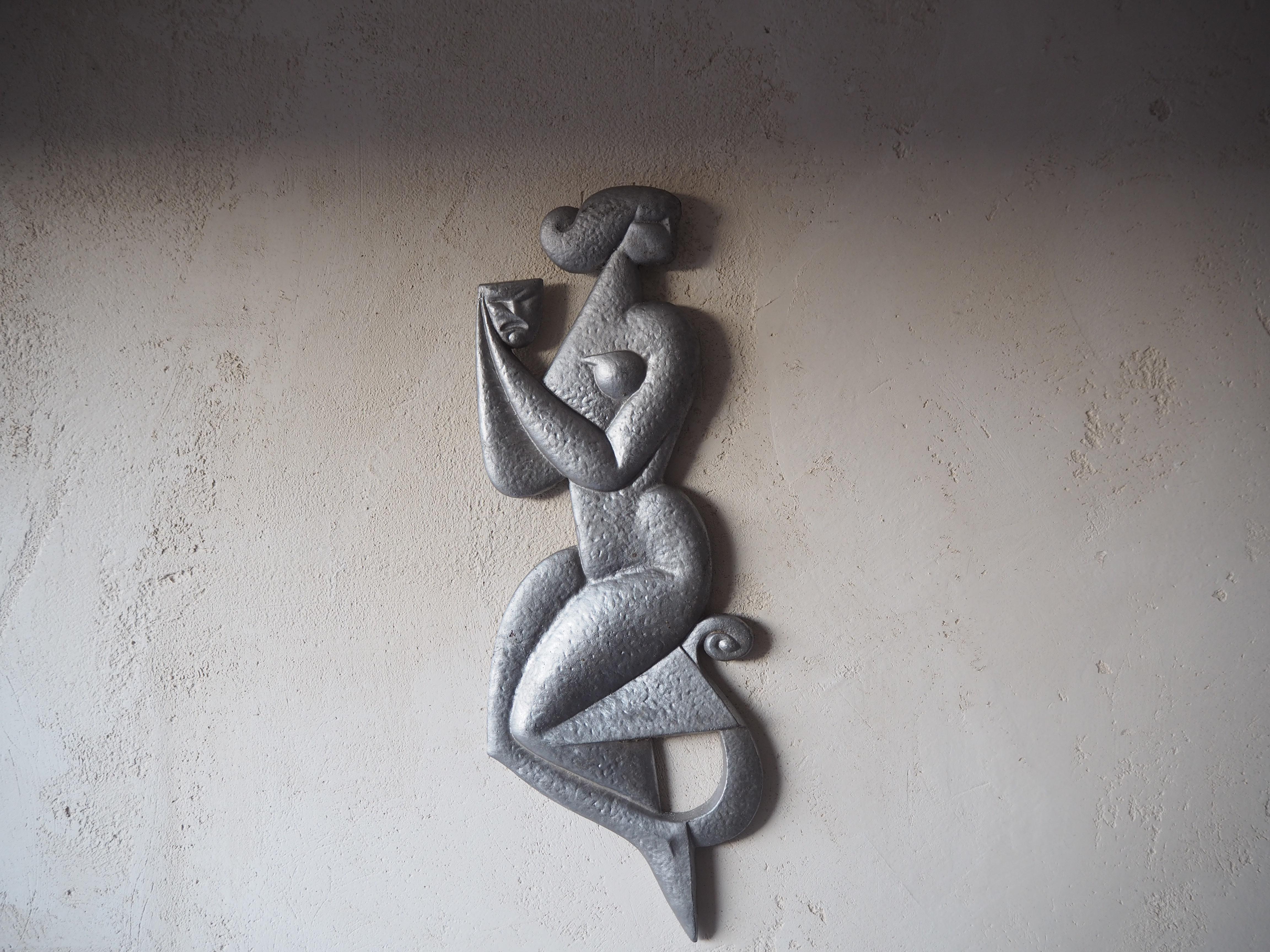 Wanddekoration aus Zinn aus der Mitte des Jahrhunderts, Europa, 1970er Jahre im Angebot 3