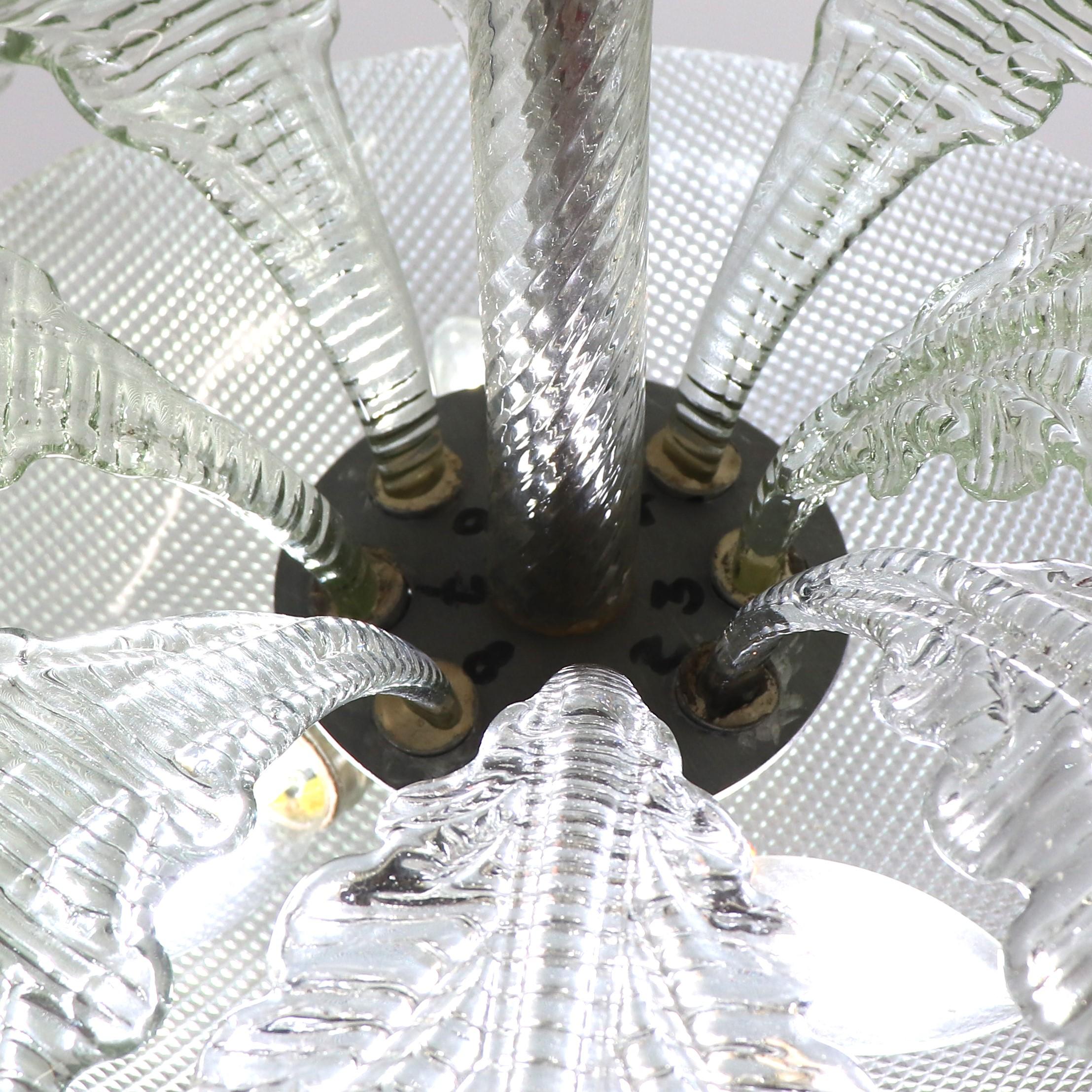 Lampada a sospensione di Murano a sfumatura verde di metà secolo nello stile di Barovier & in vendita 2