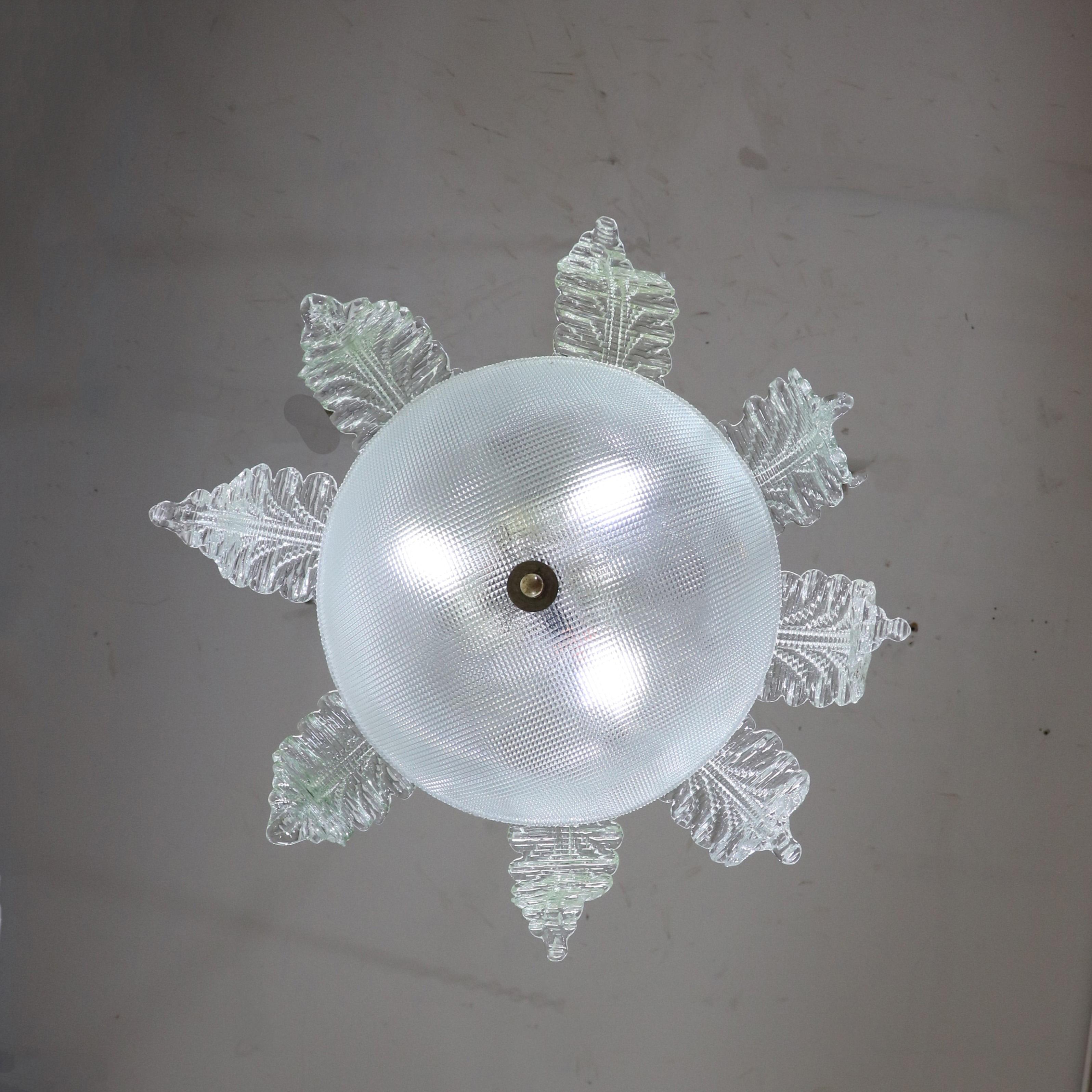 Lampada a sospensione di Murano a sfumatura verde di metà secolo nello stile di Barovier & in vendita 4