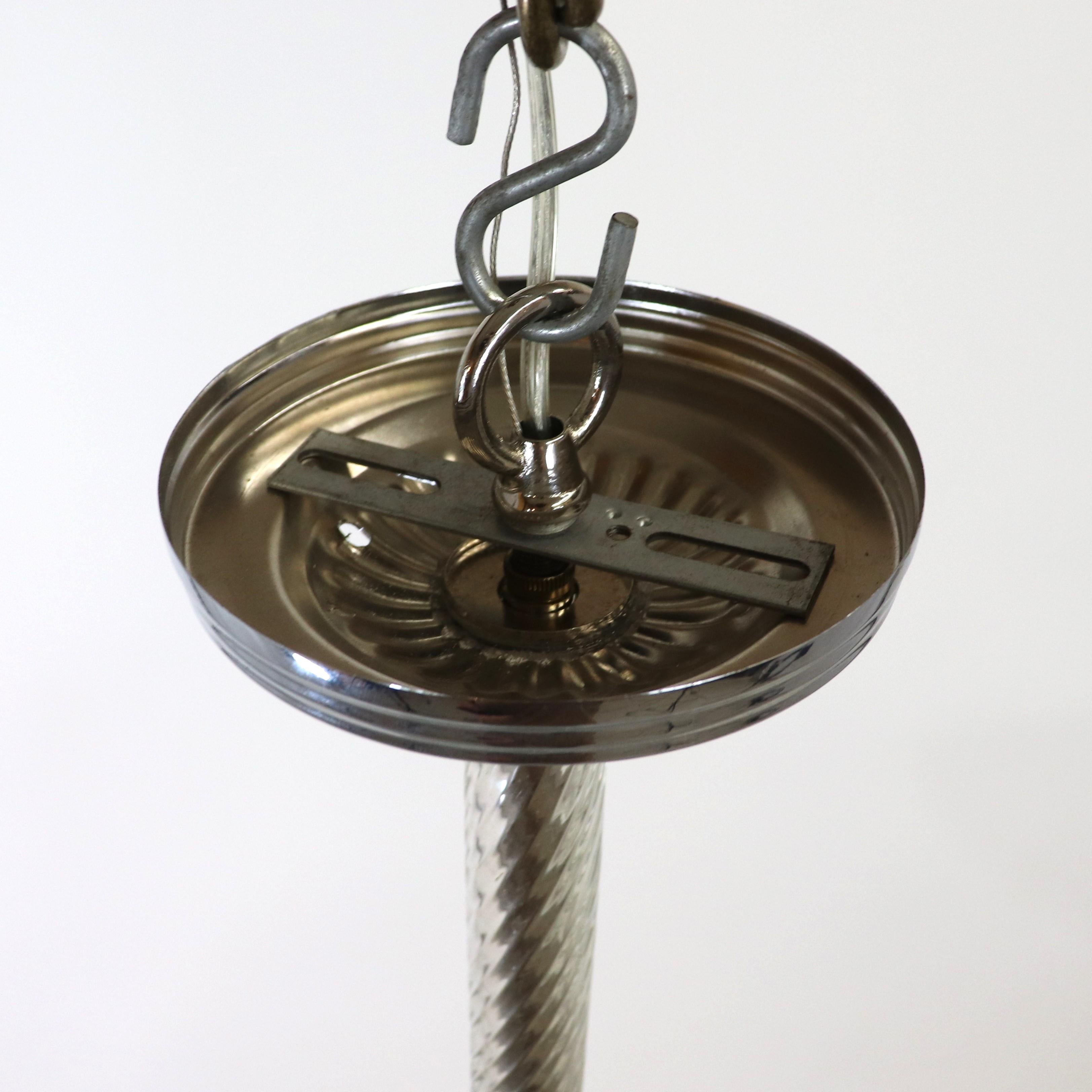XX secolo Lampada a sospensione di Murano a sfumatura verde di metà secolo nello stile di Barovier & in vendita