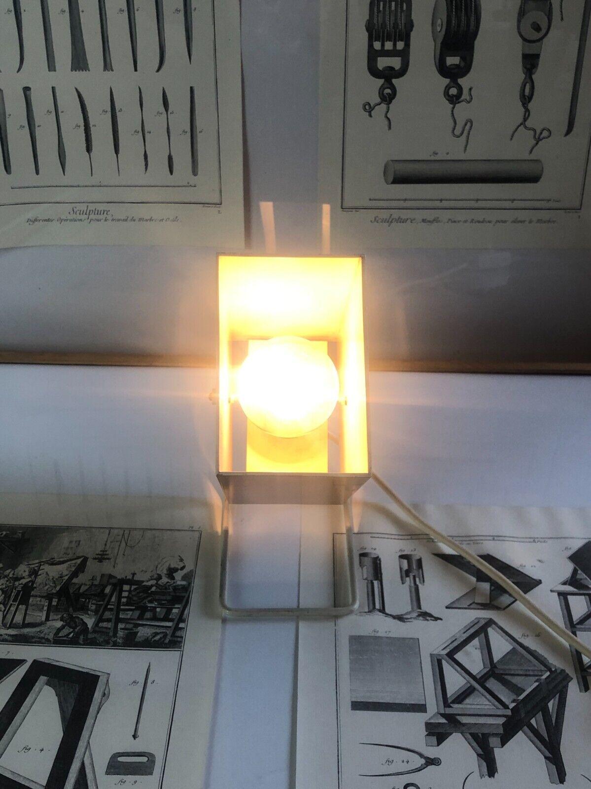 Metal Midcentury Table Lamp, Wilhelm Braun Feldweg For Doria Leuchten 1950s, Bauhaus For Sale