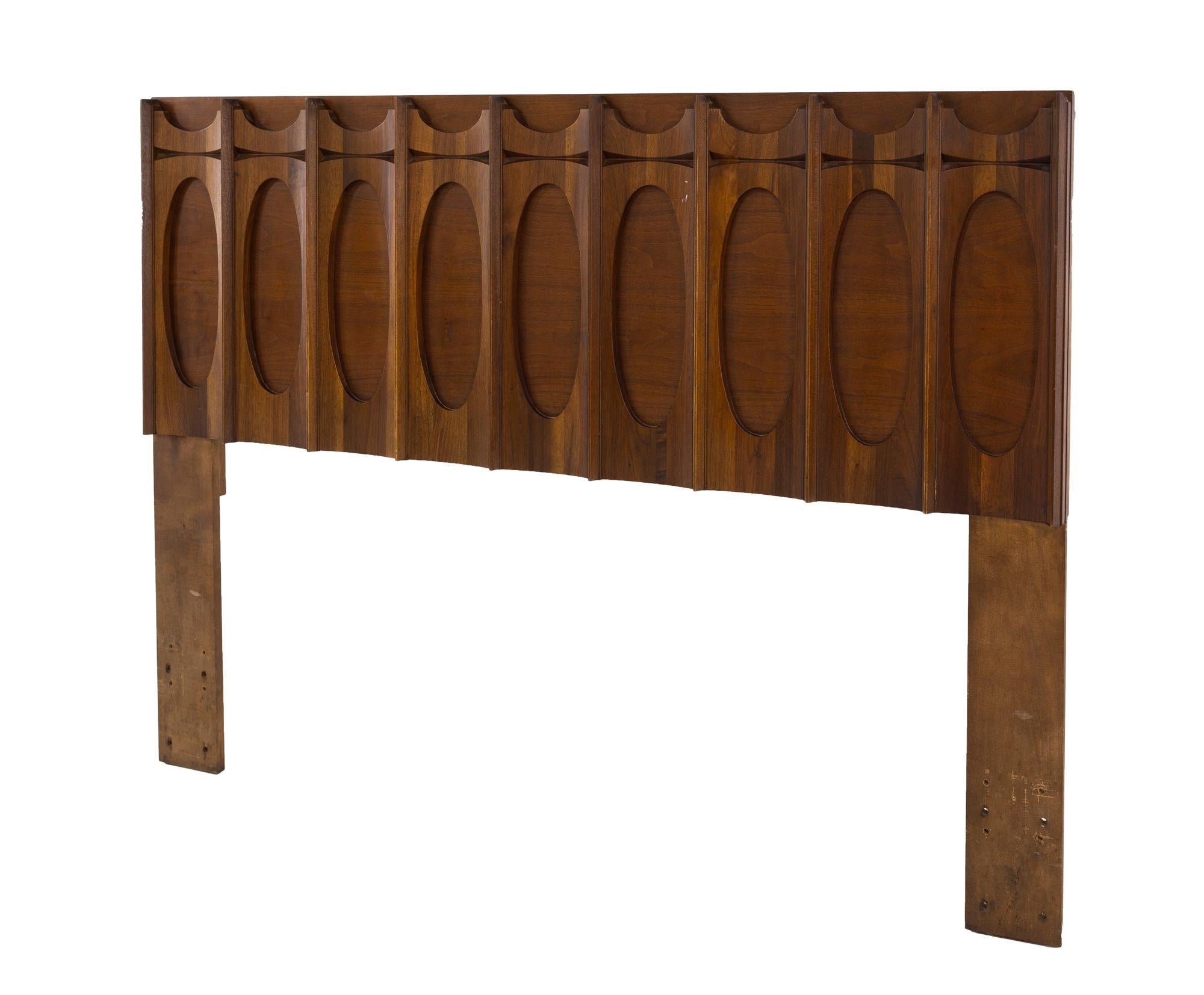 Mid Century Tobago Queen Walnut Headboard For Sale at 1stDibs