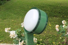 Artefacto de Iluminación Exterior "Tamburo" verde de mediados de siglo Tobia Scarpa italiano FLOS