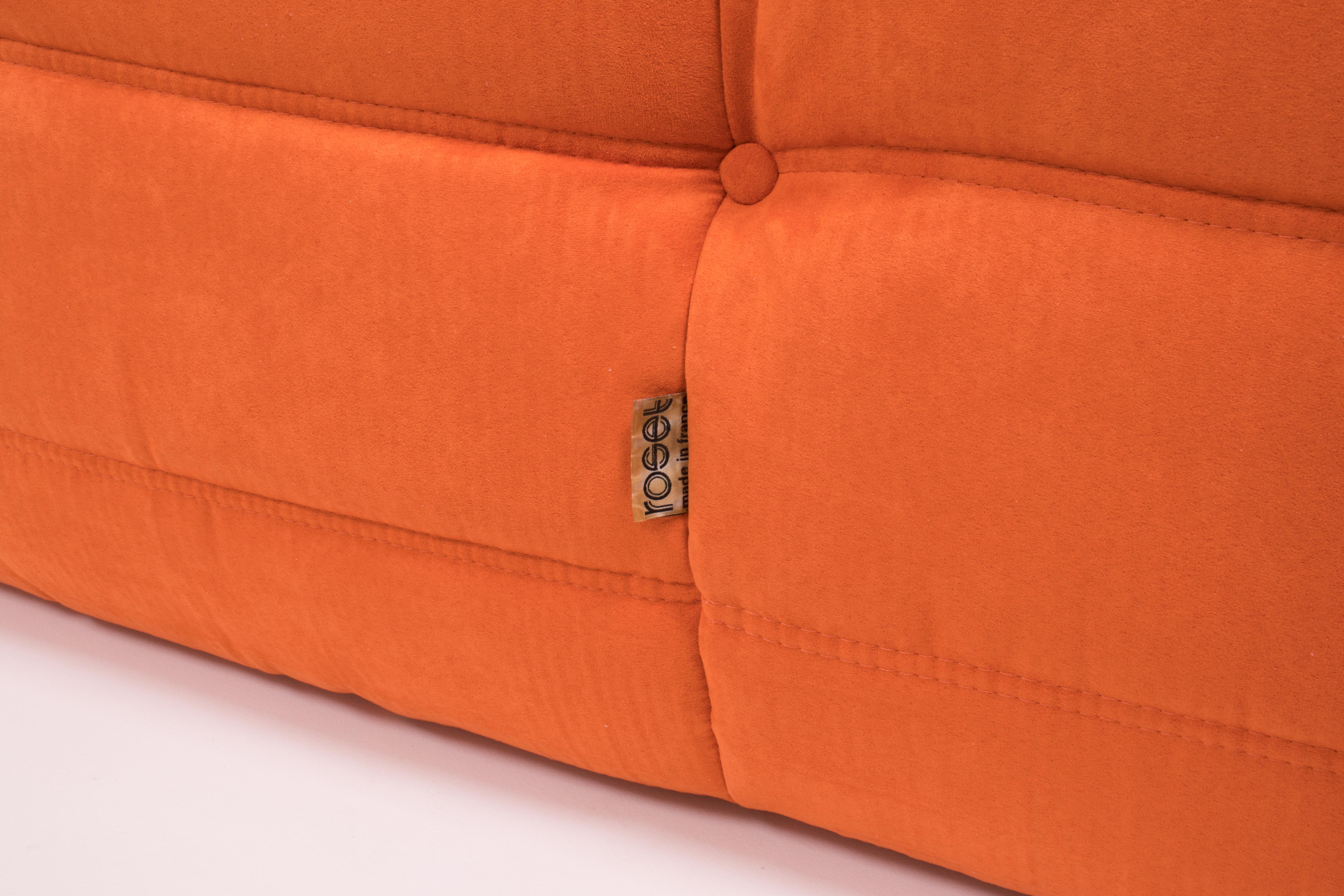 Midcentury Togo Orange Large Sofa by Michel Ducaroy for Ligne Roset In Excellent Condition In London, GB