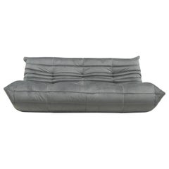 French Large Togo Sofa in Mid Grey Velvet by Michel Ducaroy for Ligne Roset