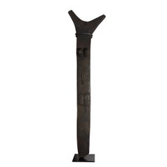 Mid-Century Toguna Sculpture in Burnt Oak on Metal Base by Dogon People, Mali