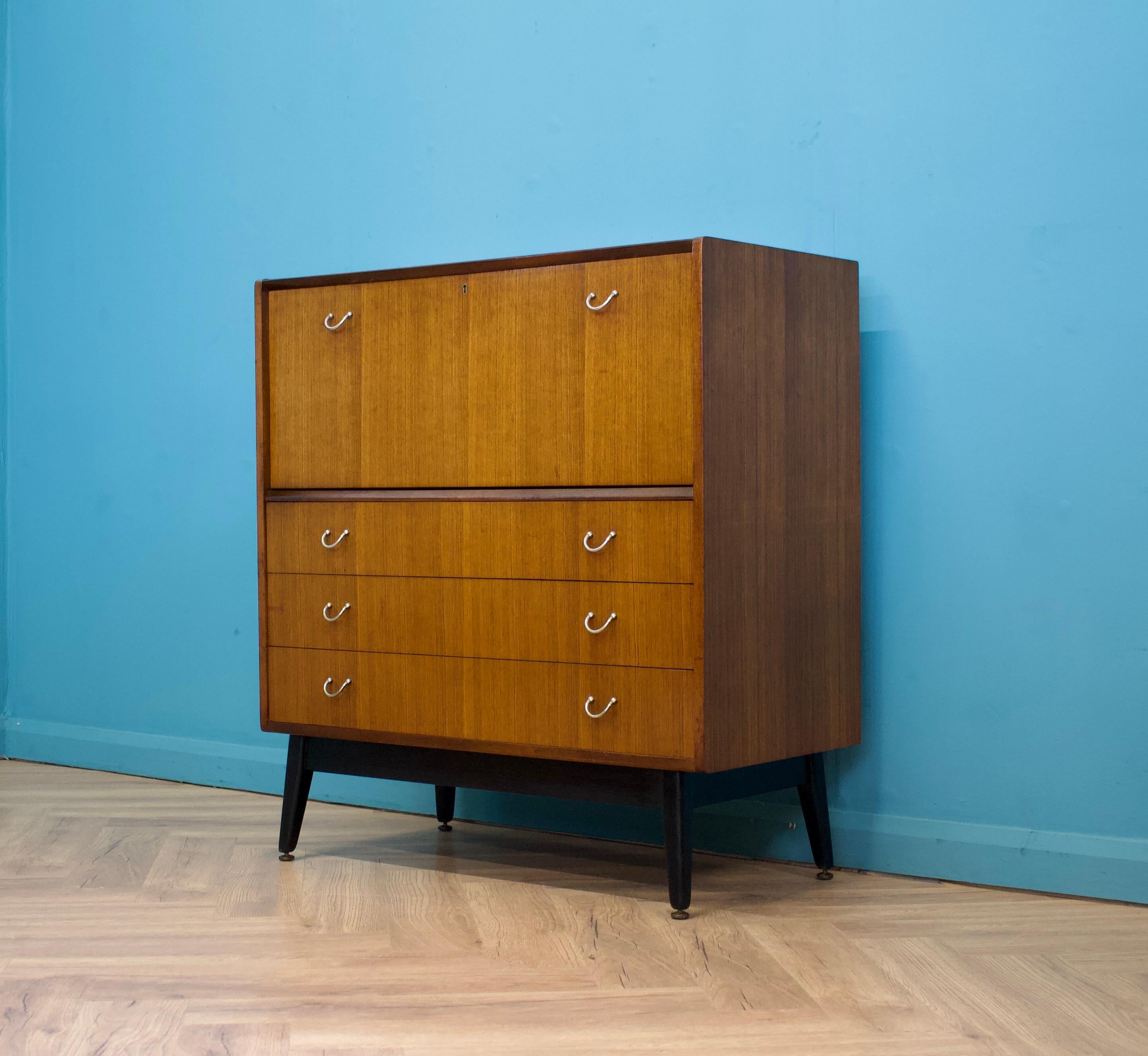 Britannico Cabinet Librenza di metà secolo in tola e nero Bureau G-Plan, anni '50 in vendita