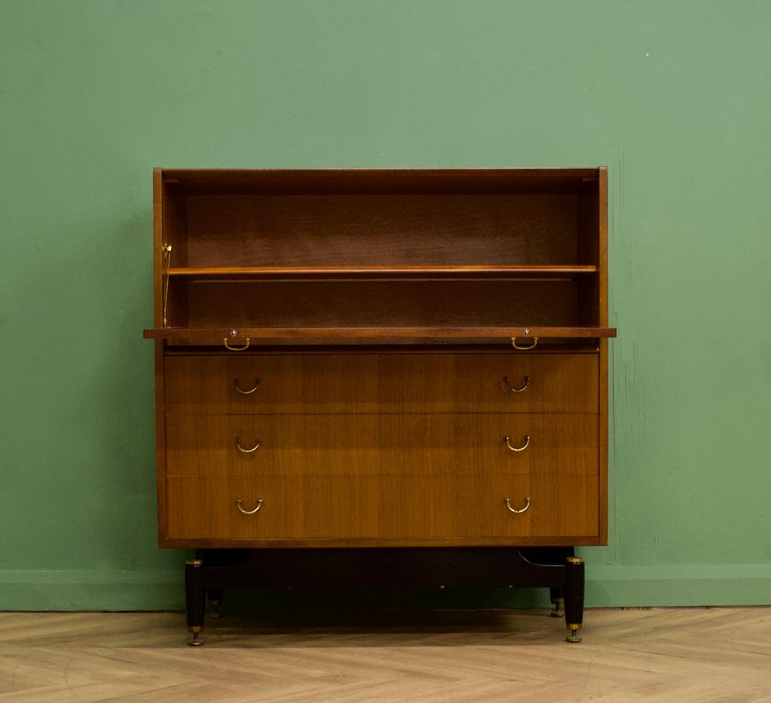 20th Century Mid Century Tola and Black Tallboy Chest from G Plan, 1950s For Sale