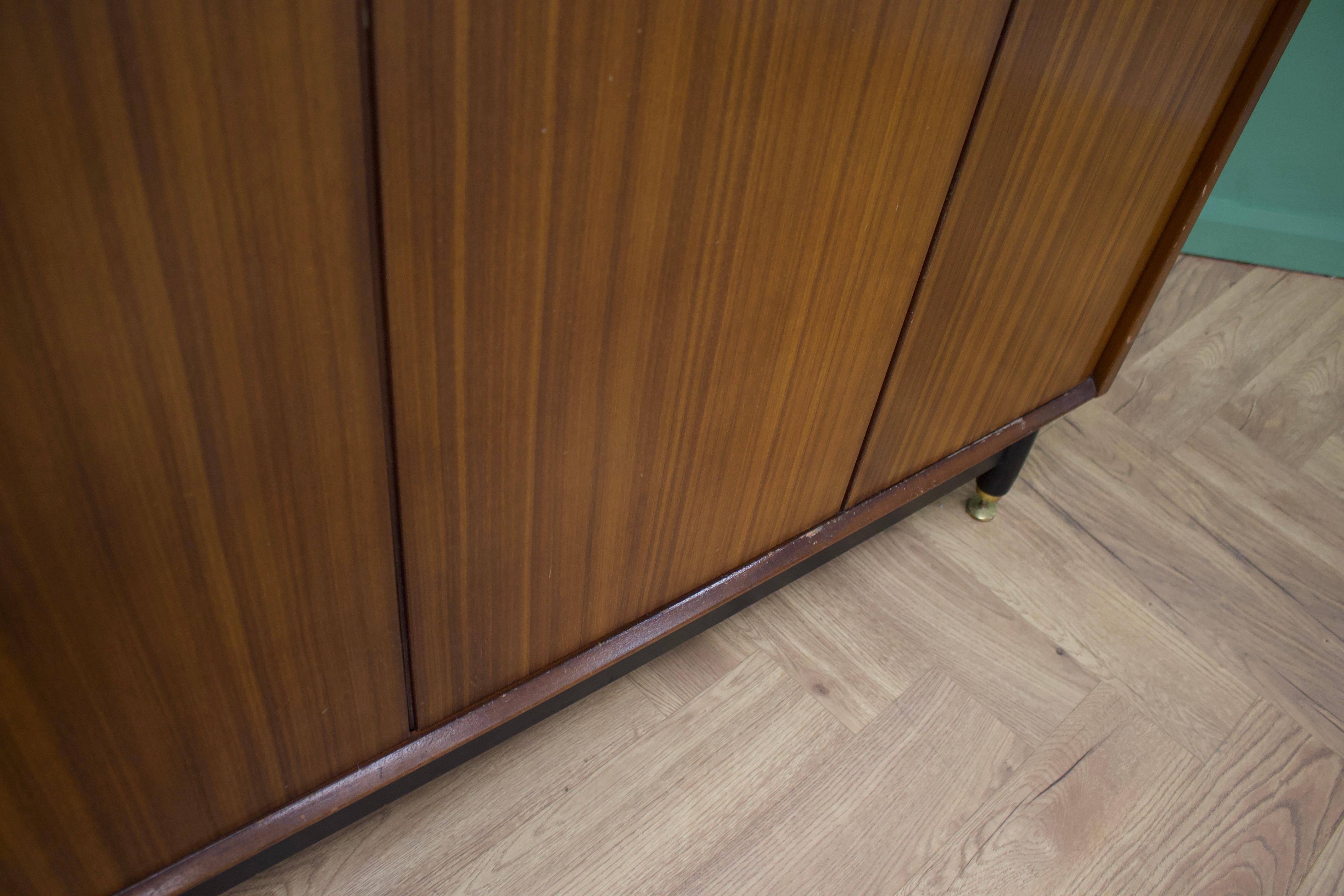 Veneer Mid Century Tola and Black Wardrobe From G Plan, 1950s
