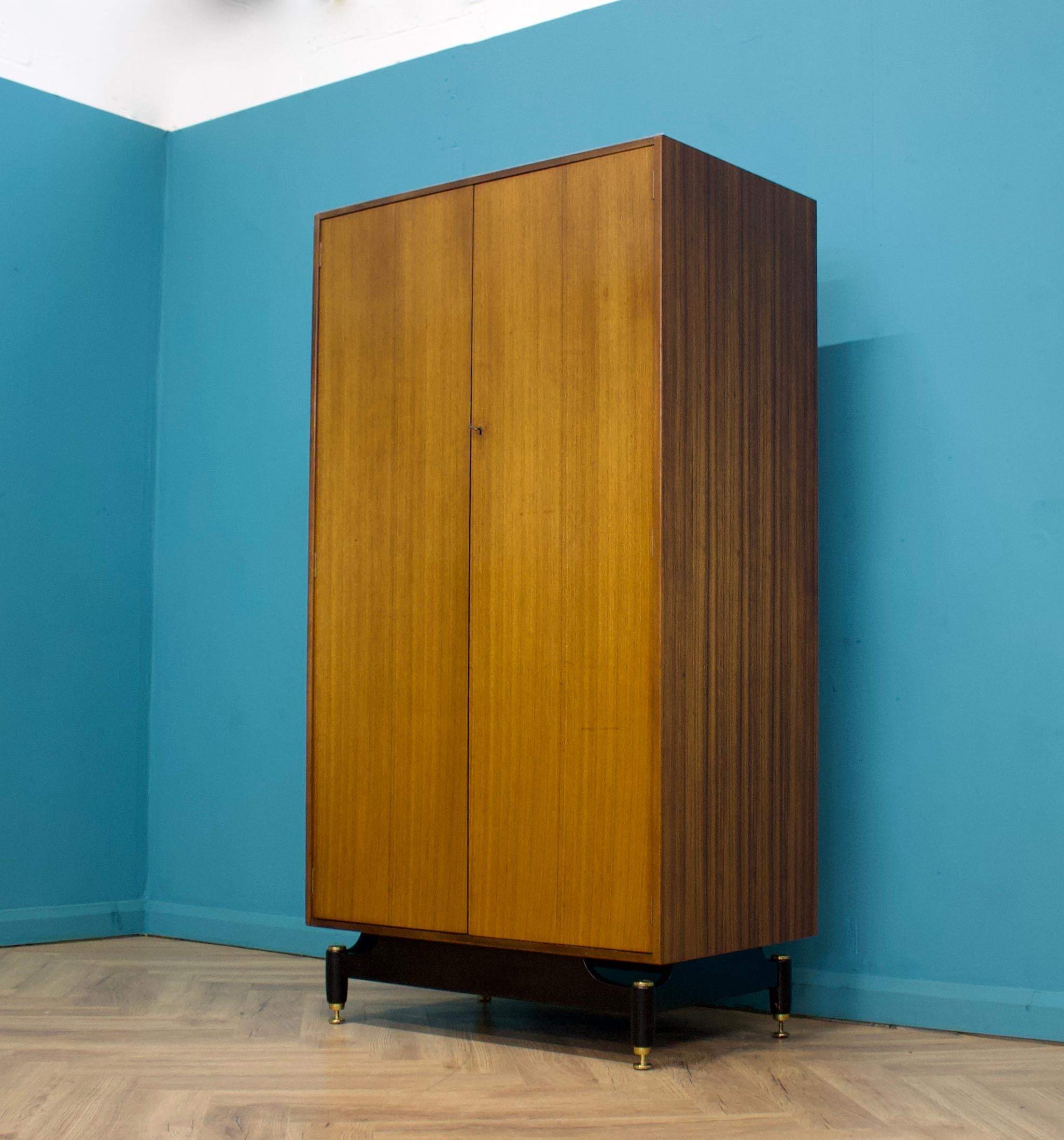 British Mid Century Tola and Black Wardrobe From G Plan, 1960s