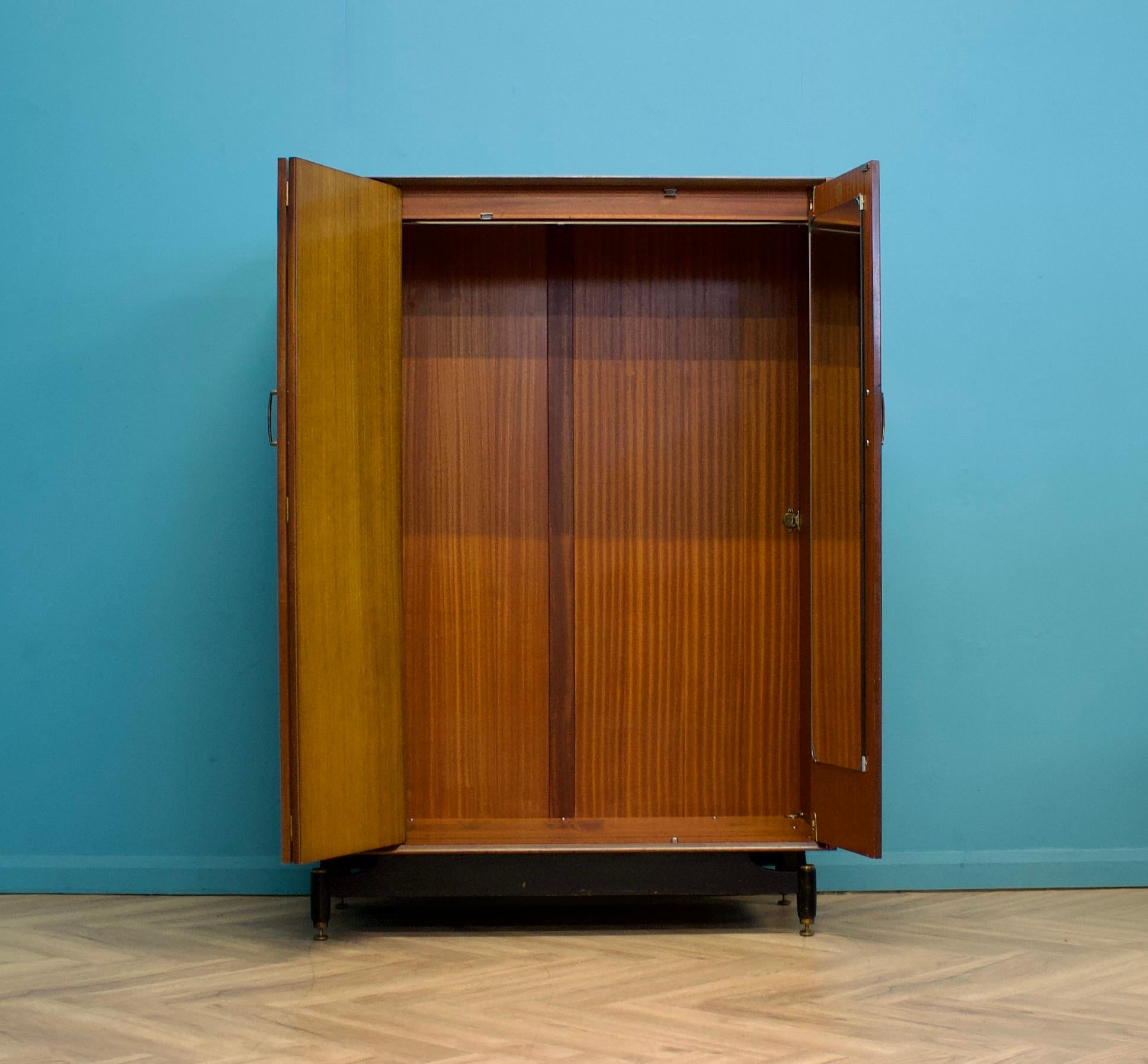 British Mid Century Tola and Black Wardrobe From G Plan, 1960s For Sale