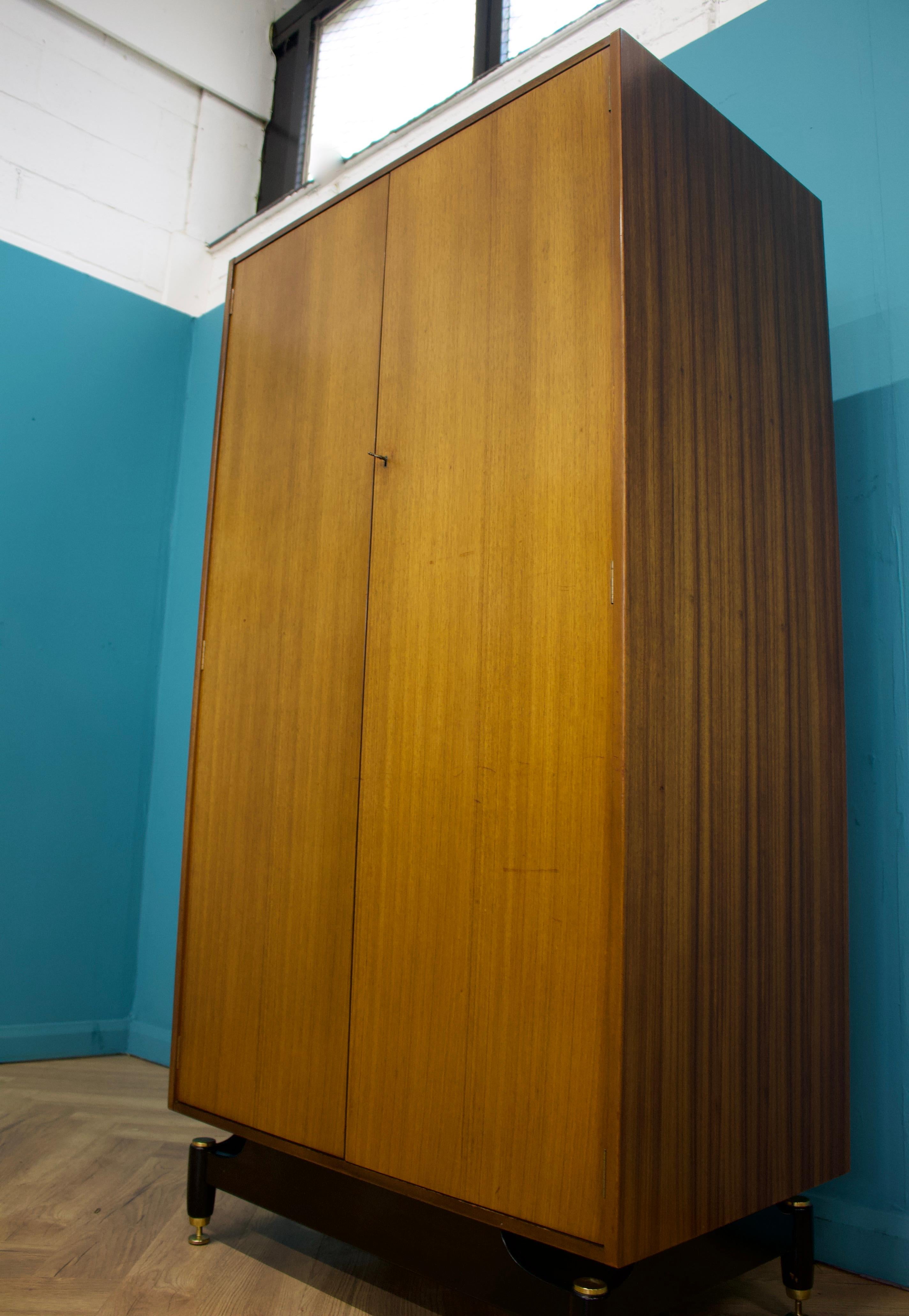 Veneer Mid Century Tola and Black Wardrobe From G Plan, 1960s