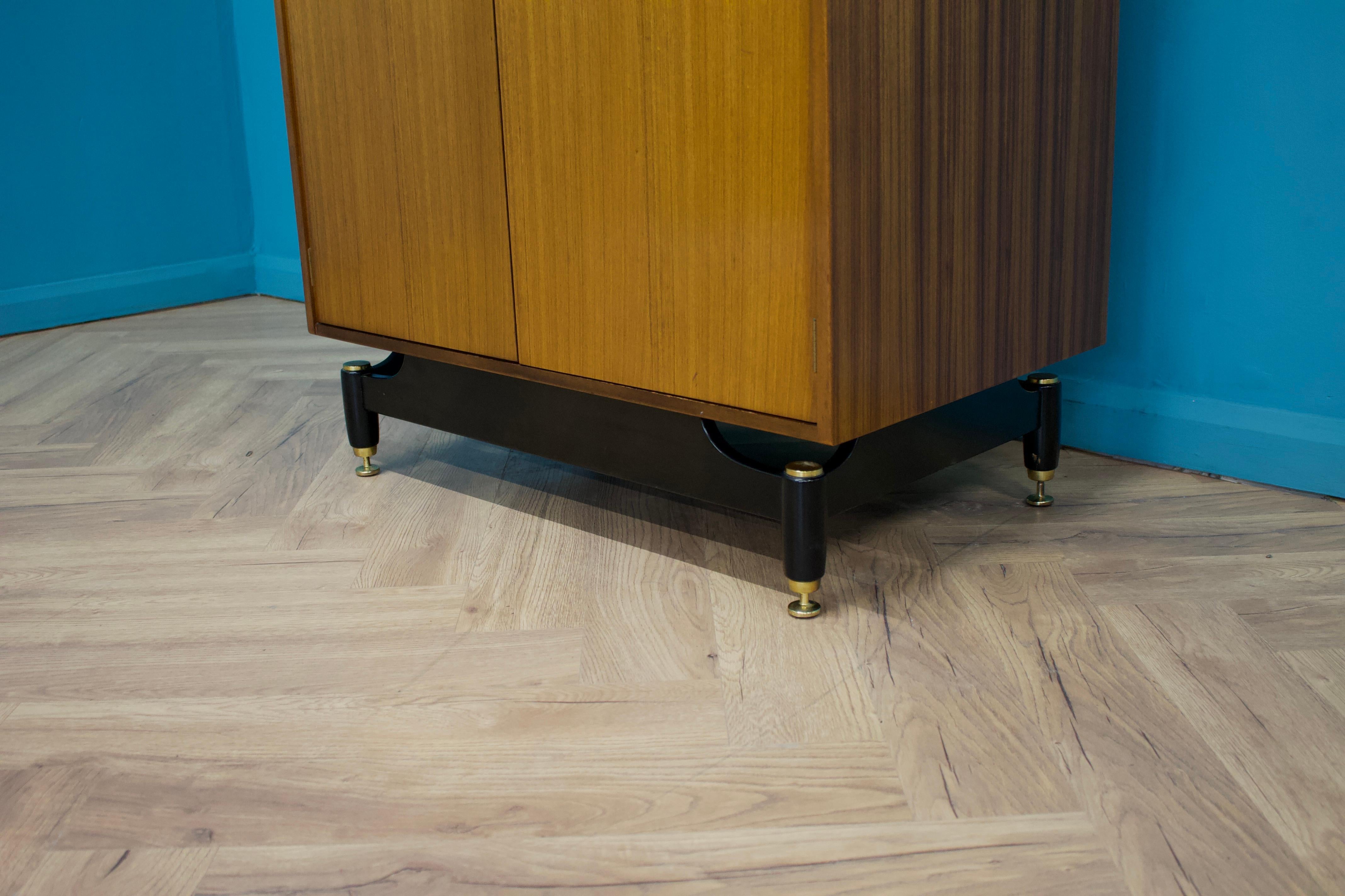 Mid Century Tola and Black Wardrobe From G Plan, 1960s In Good Condition In South Shields, GB