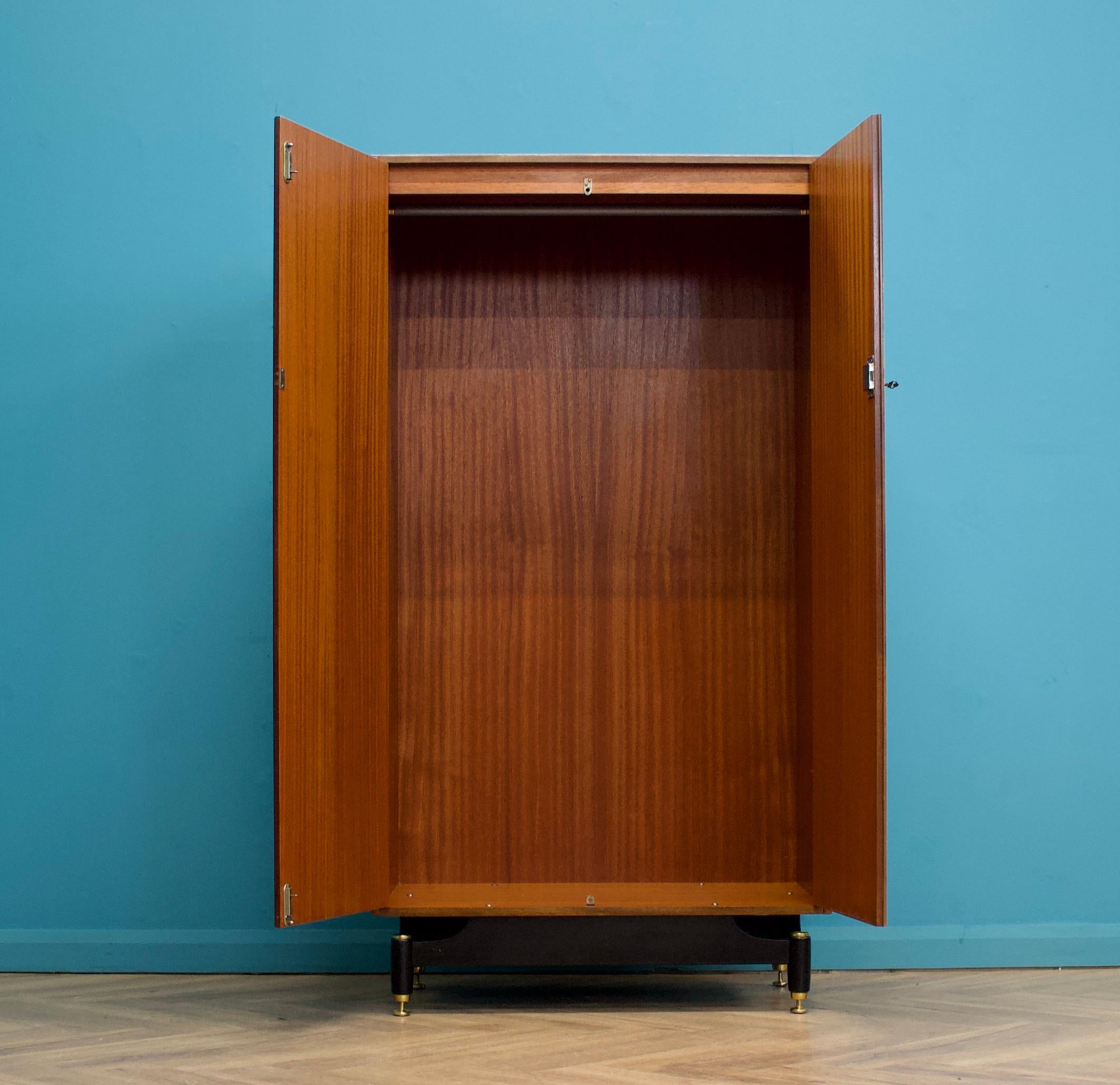 20th Century Mid Century Tola and Black Wardrobe From G Plan, 1960s