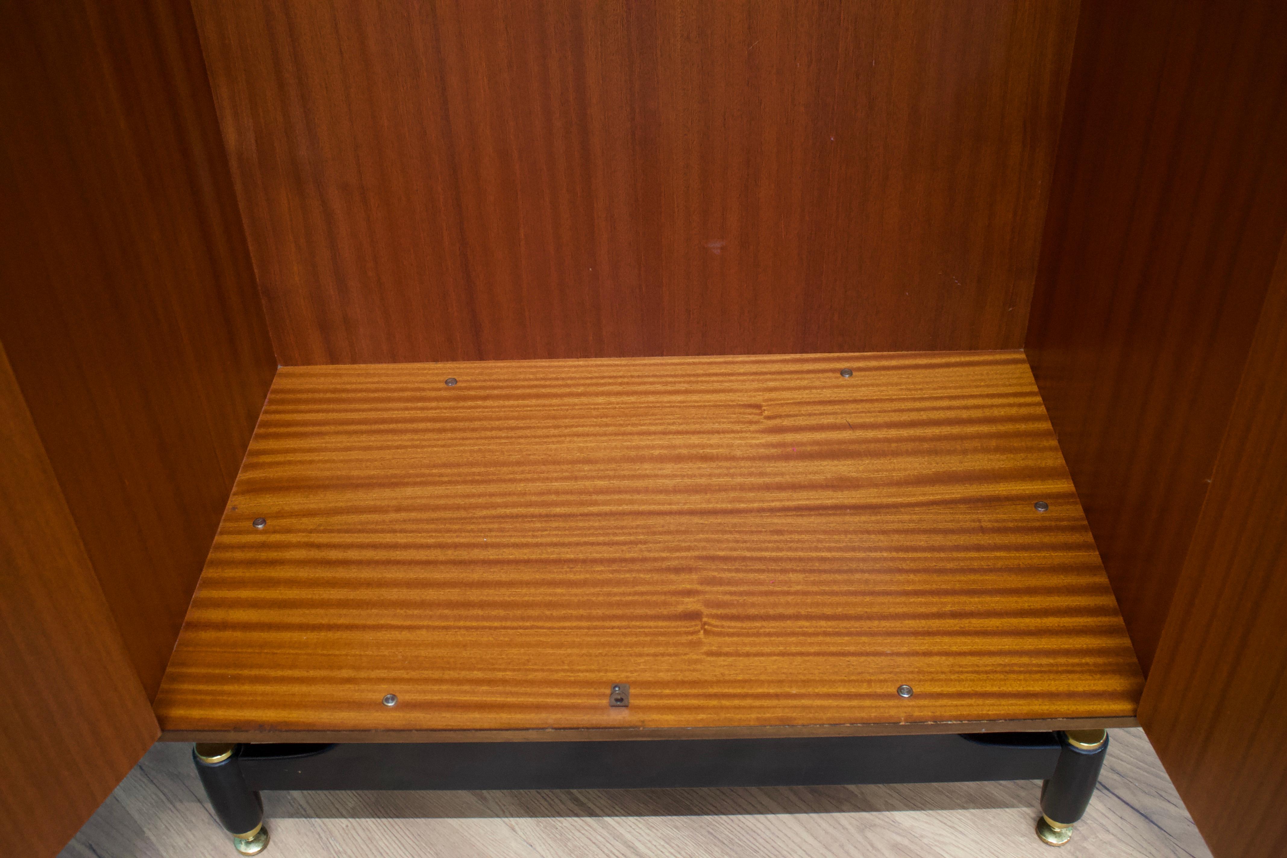 Teak Mid Century Tola and Black Wardrobe From G Plan, 1960s