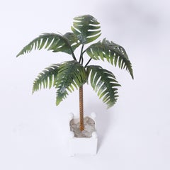 Mid Century Tole Palm Tree Sculpture