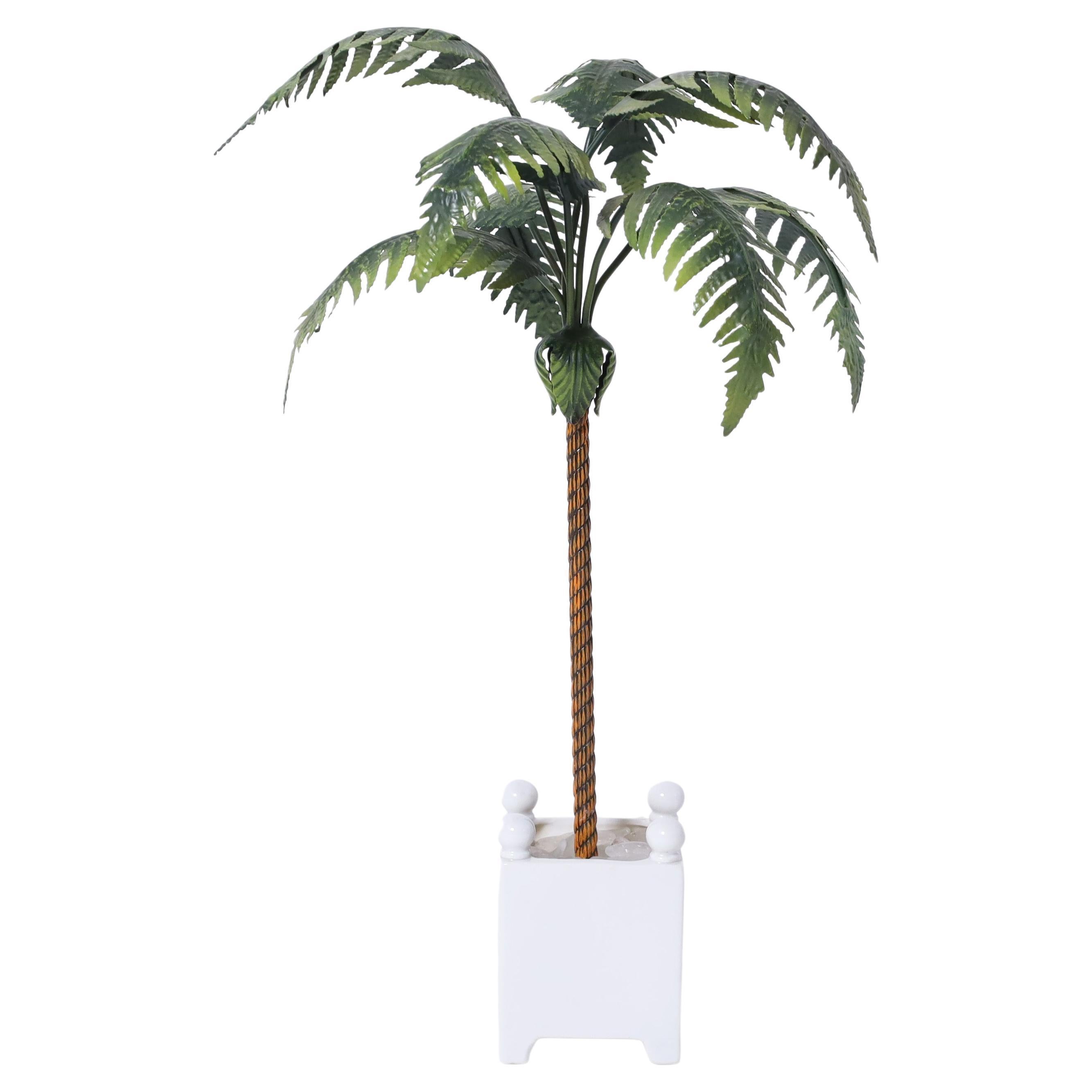Mid Century Tole Palm Tree Sculpture For Sale
