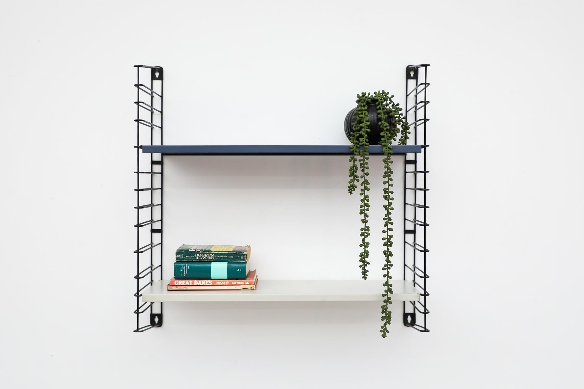 Mid-Century Tomado Blue and White Industrial Shelving Unit 7