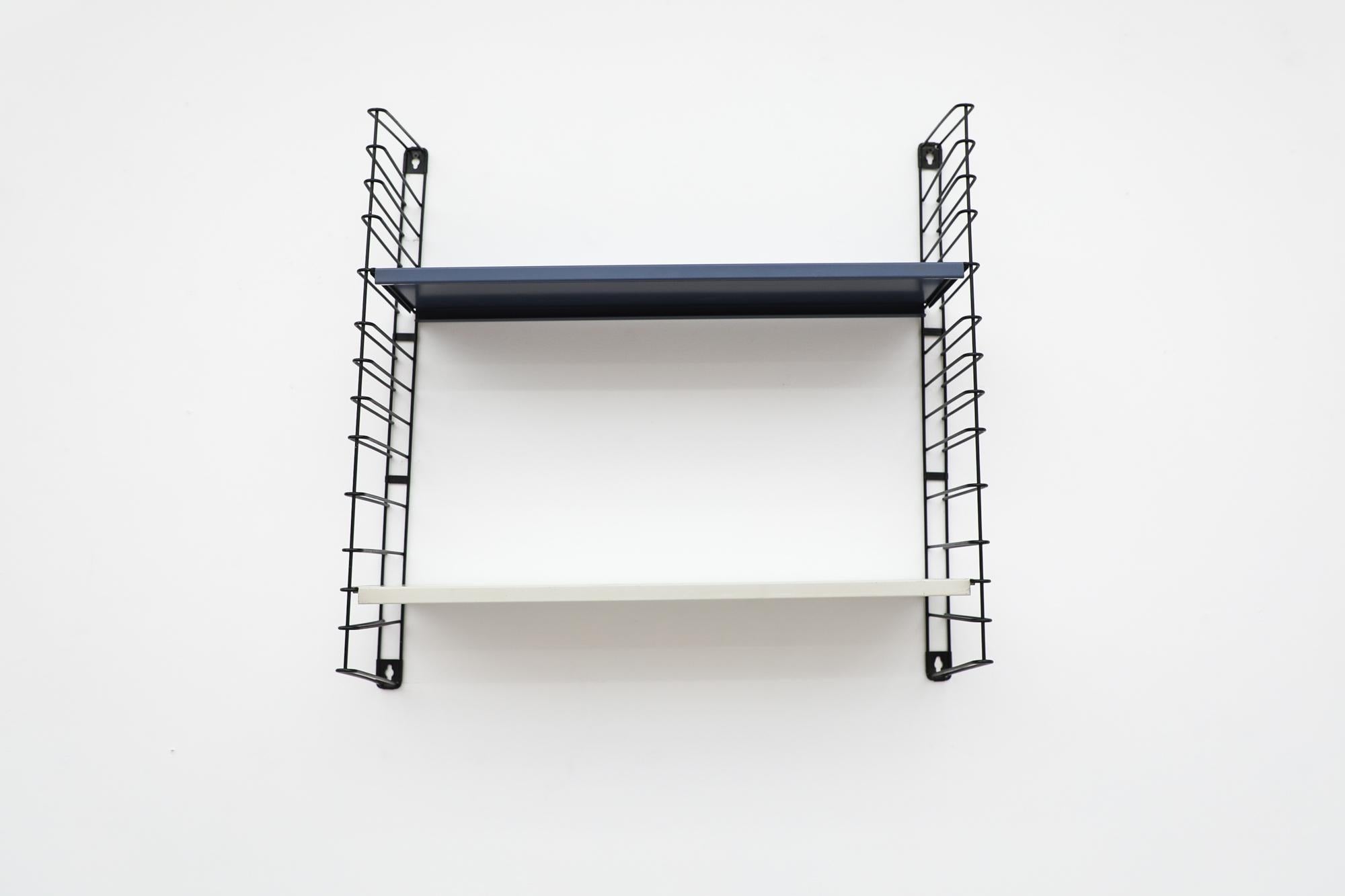 Mid-Century Tomado Blue and White Industrial Shelving Unit In Good Condition In Los Angeles, CA