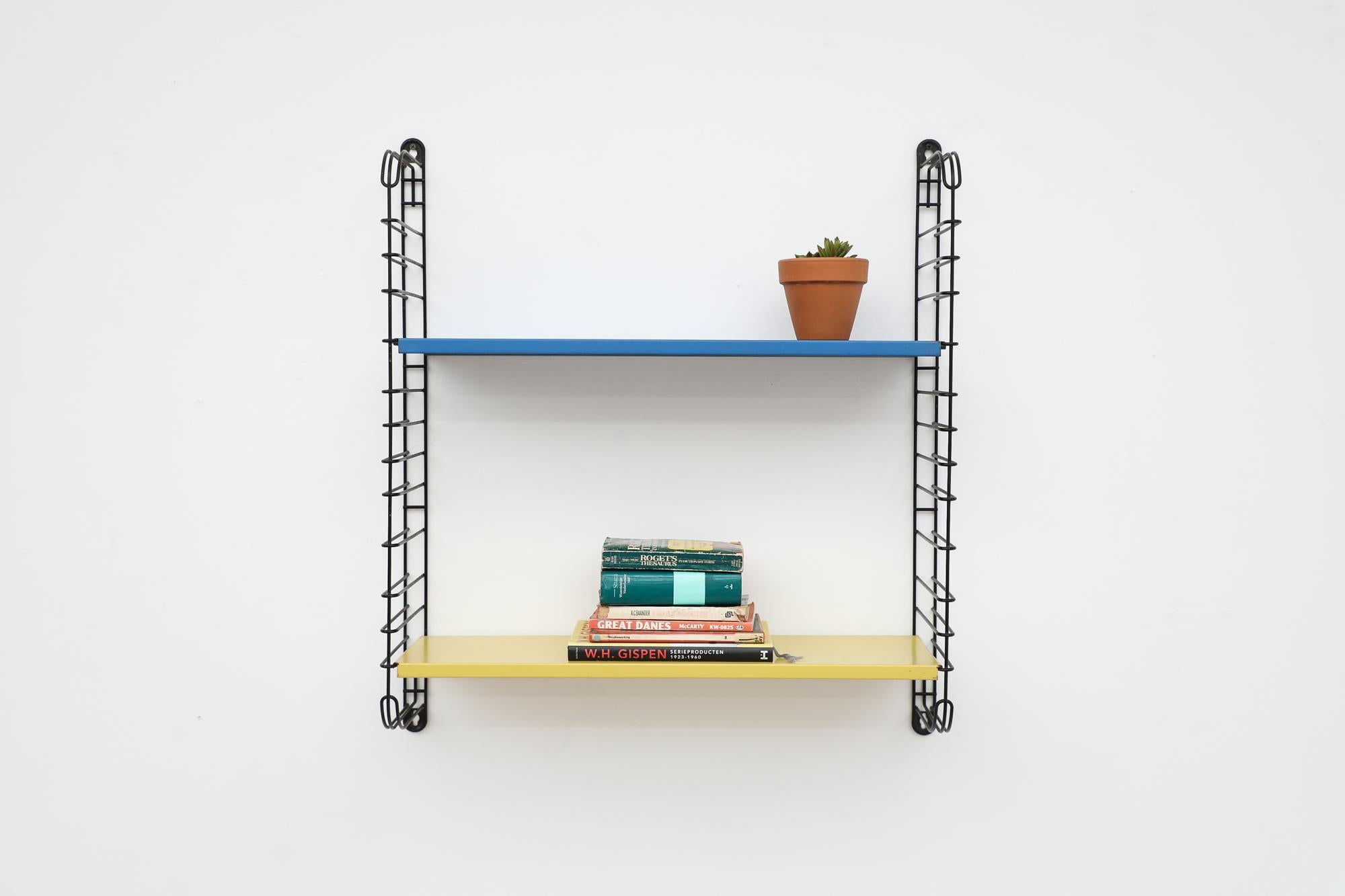 Mid-Century Tomado Blue and Yellow Industrial Shelving Unit For Sale 6