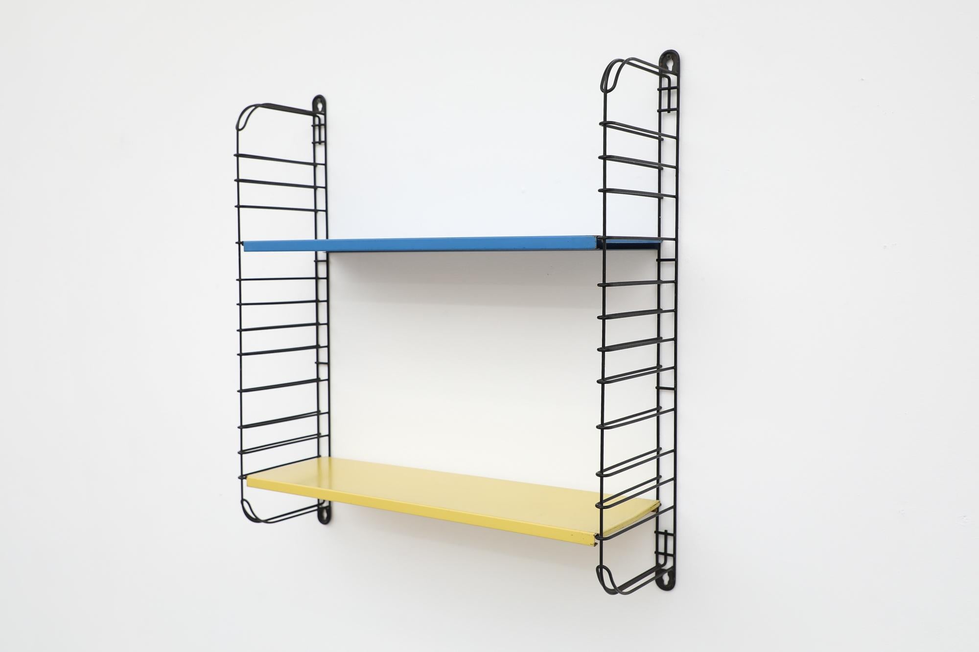 Mid-Century Modern Mid-Century Tomado Blue and Yellow Industrial Shelving Unit For Sale