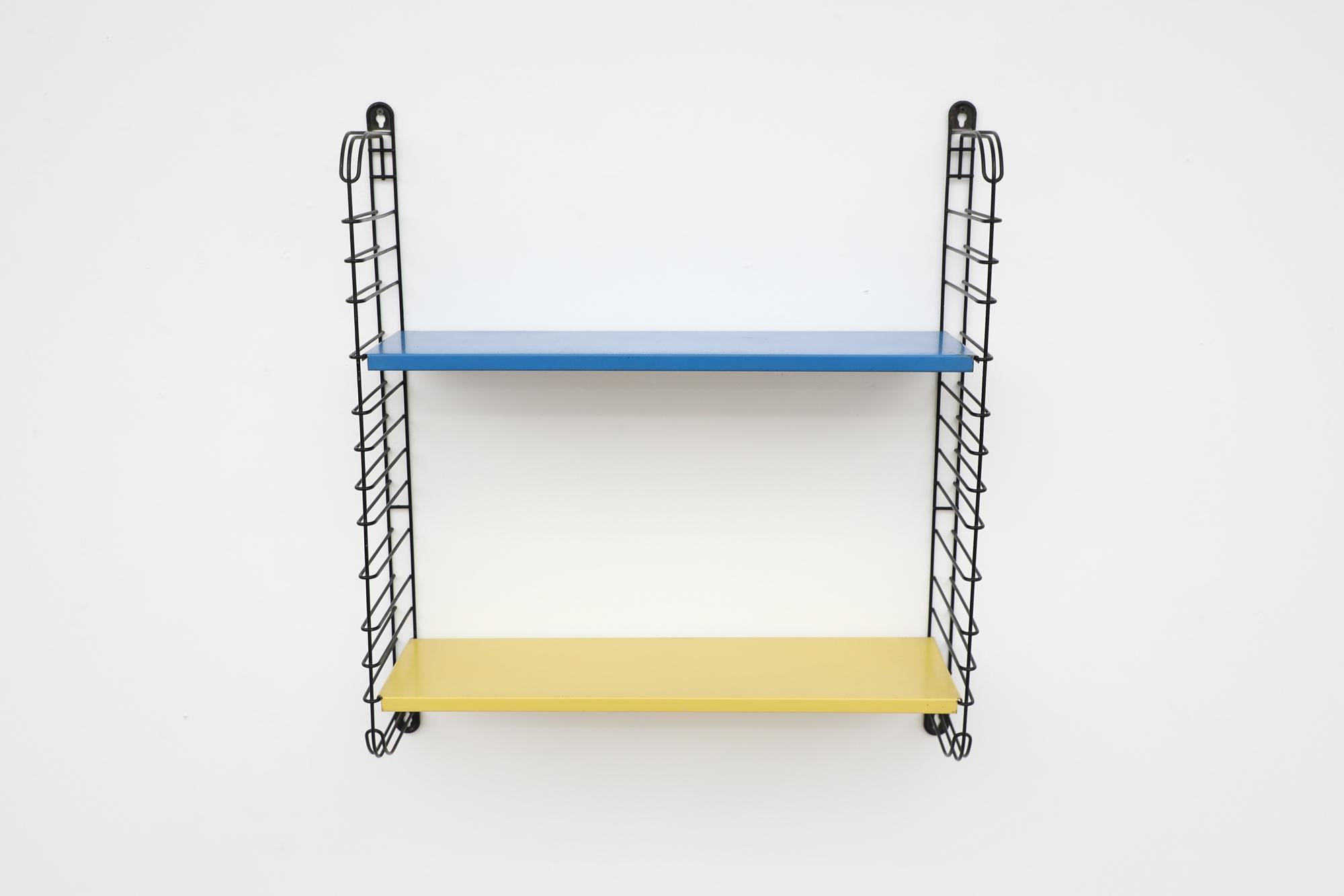 Dutch Mid-Century Tomado Blue and Yellow Industrial Shelving Unit For Sale