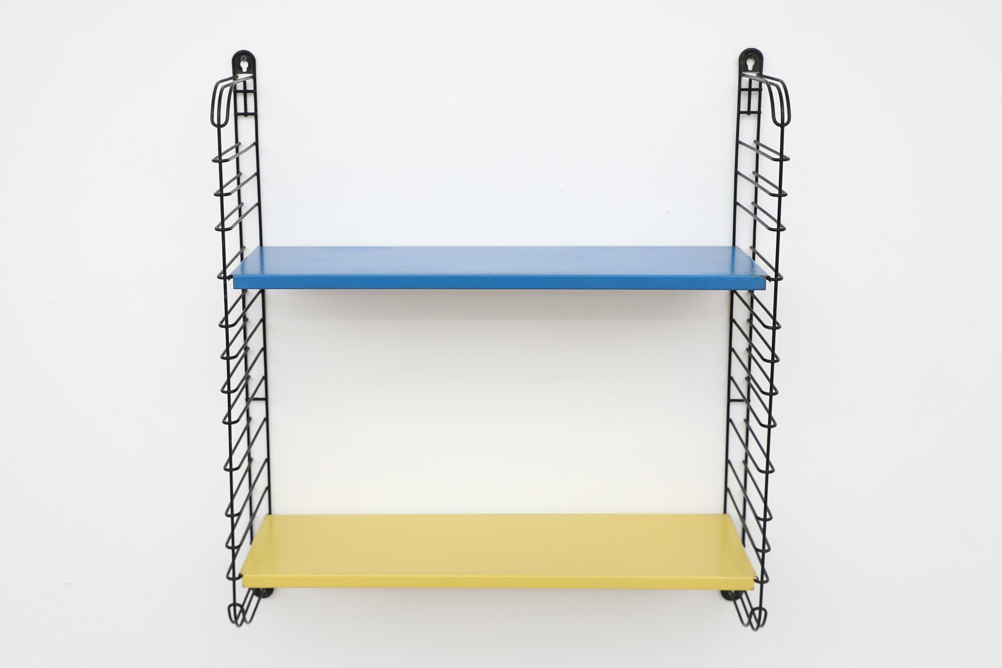Mid-Century Tomado Blue and Yellow Industrial Shelving Unit In Good Condition For Sale In Los Angeles, CA