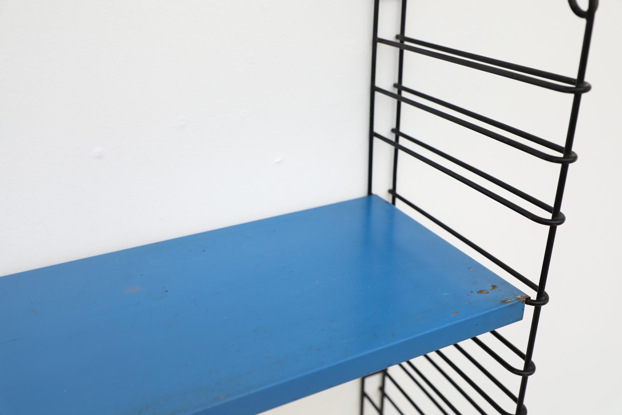 Metal Mid-Century Tomado Blue and Yellow Industrial Shelving Unit For Sale