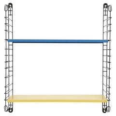Midcentury Tomado Blue and Yellow Industrial Shelving Unit