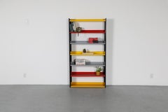 Mid-Century Tomado Multi-Color Metall Bücherregal, Gelb Rot Grau Regale