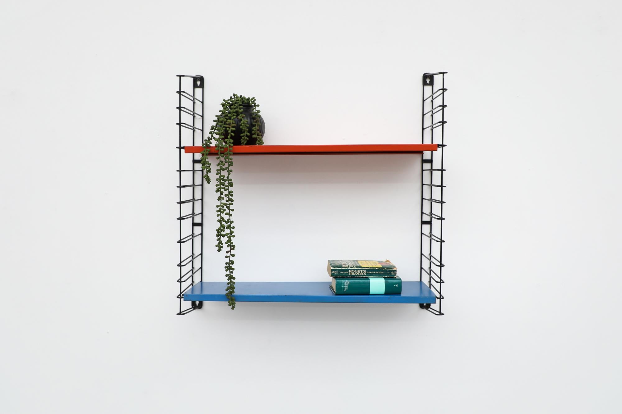 Mid-Century Tomado Red and Blue Industrial Shelving Unit 3