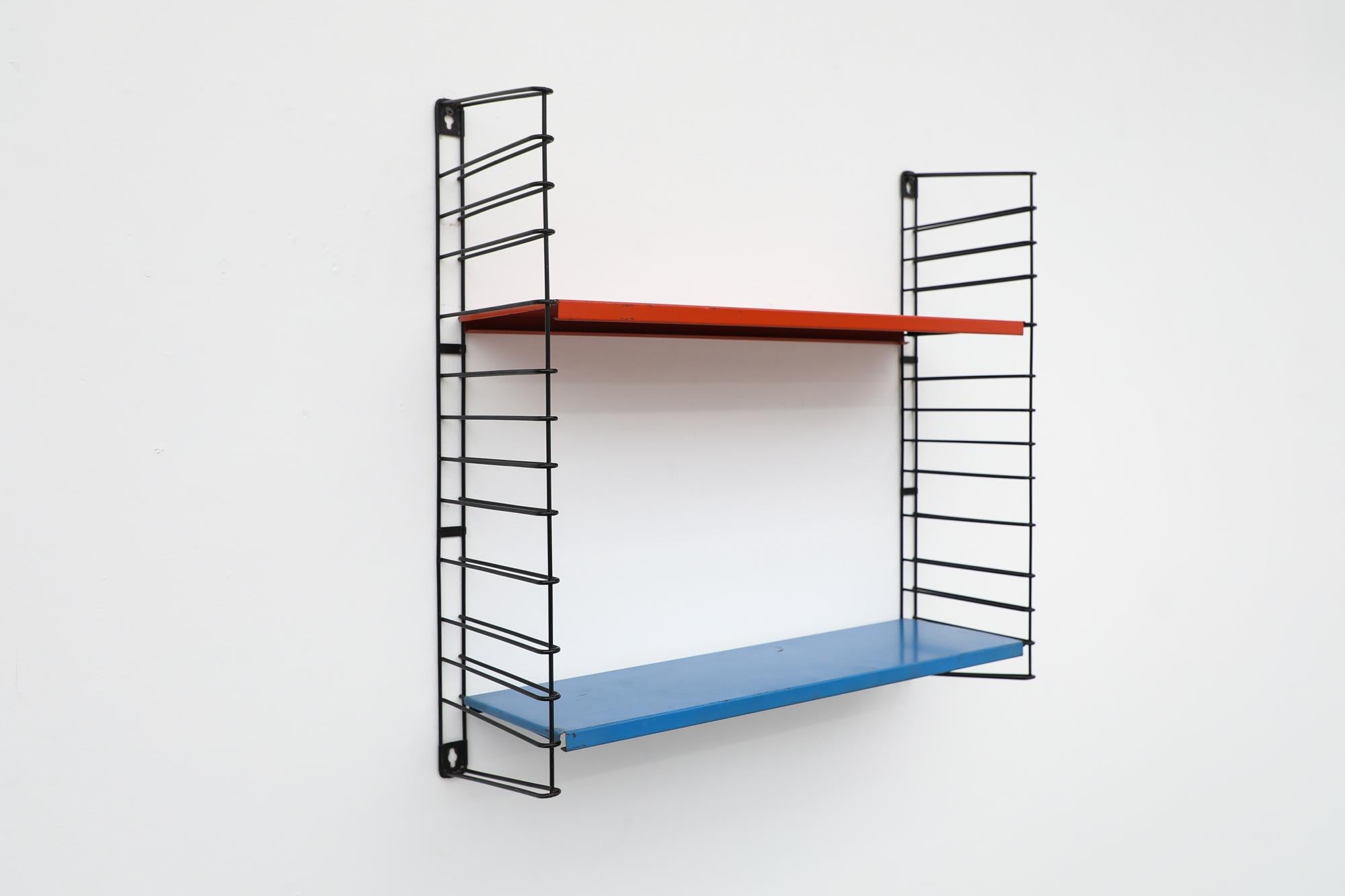 red shelving unit