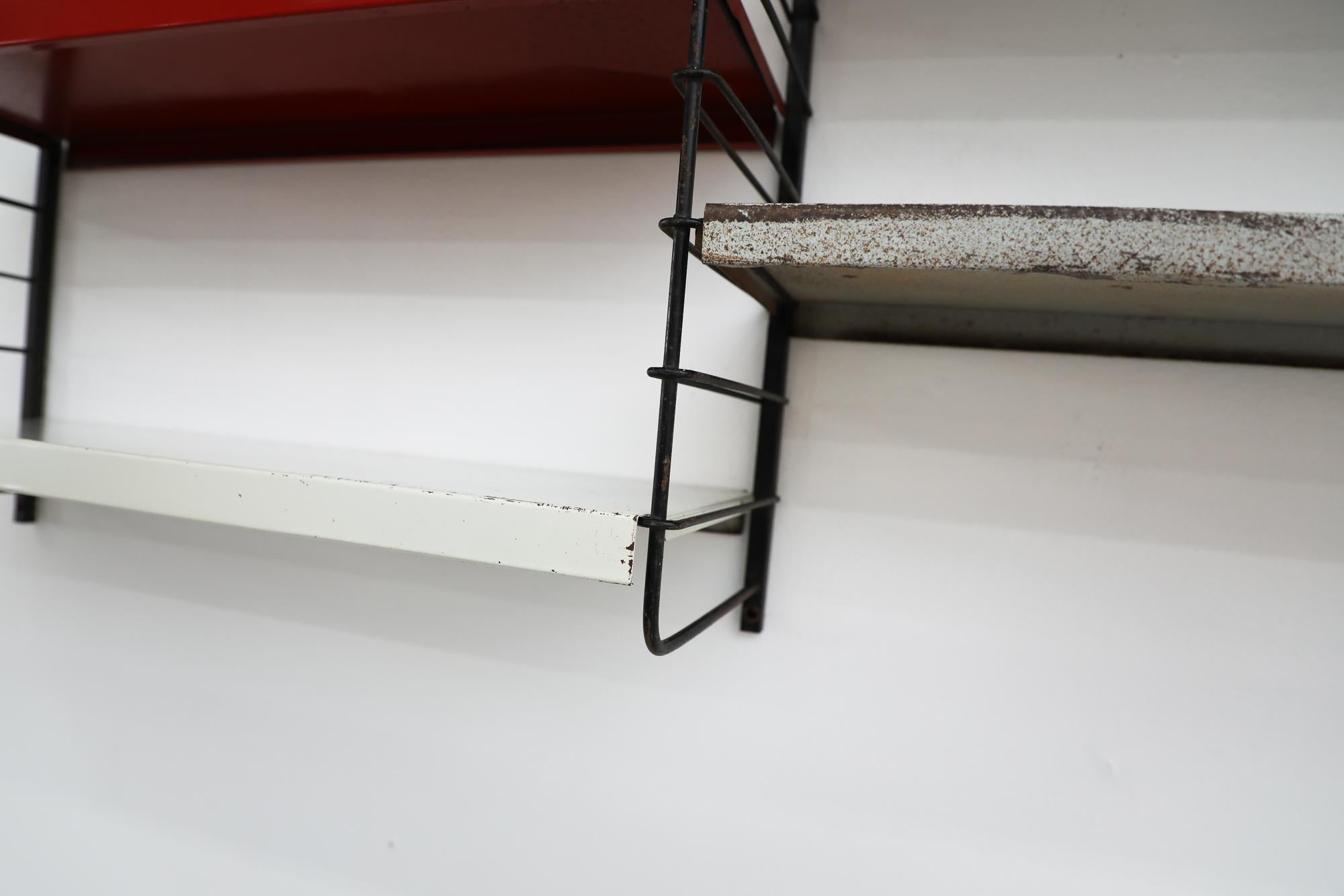 Mid-Century TOMADO Style Grey 5 Shelf 2 Section Shelving Unit 4
