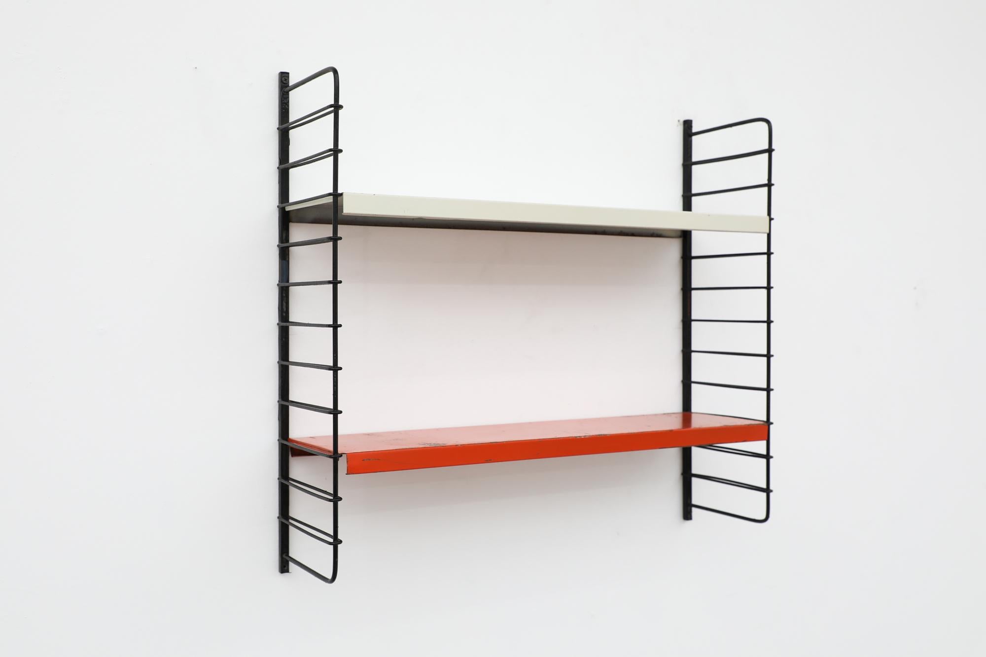 Mid-Century TOMADO Style Red and Grey Industrial Shelving Unit For Sale 6