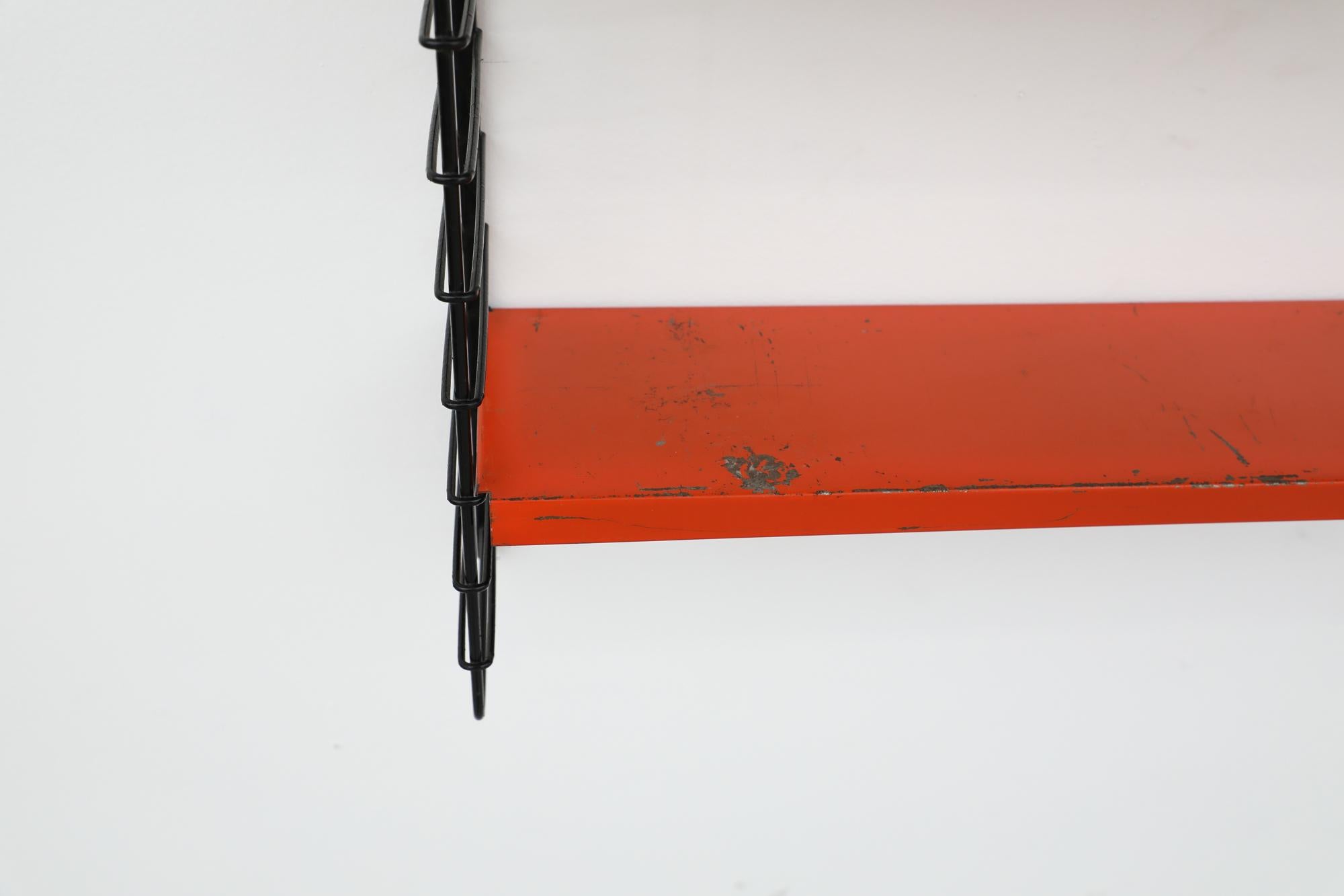 Mid-Century TOMADO Style Red and Grey Industrial Shelving Unit In Good Condition For Sale In Los Angeles, CA