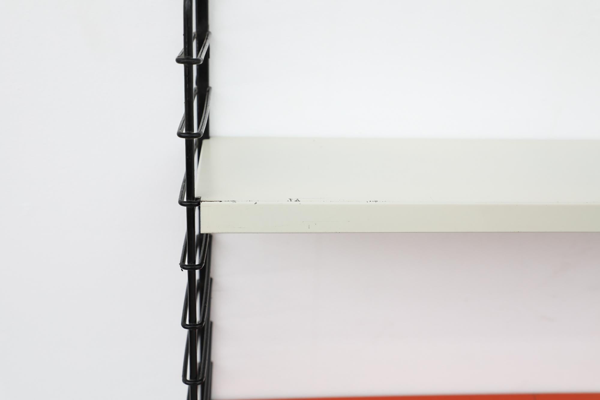 Late 20th Century Mid-Century TOMADO Style Red and Grey Industrial Shelving Unit For Sale