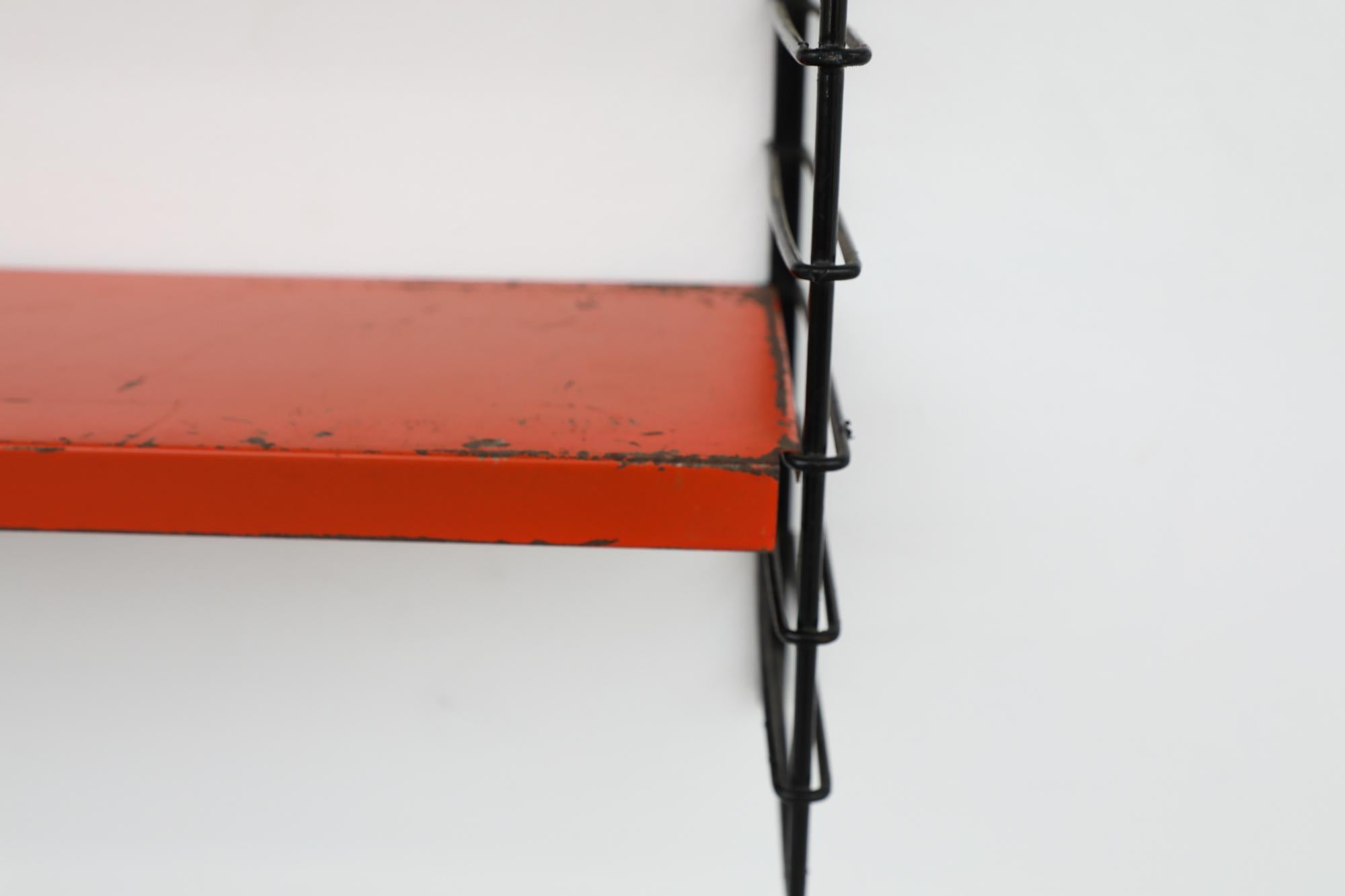 Mid-Century TOMADO Style Red and Grey Industrial Shelving Unit For Sale 1