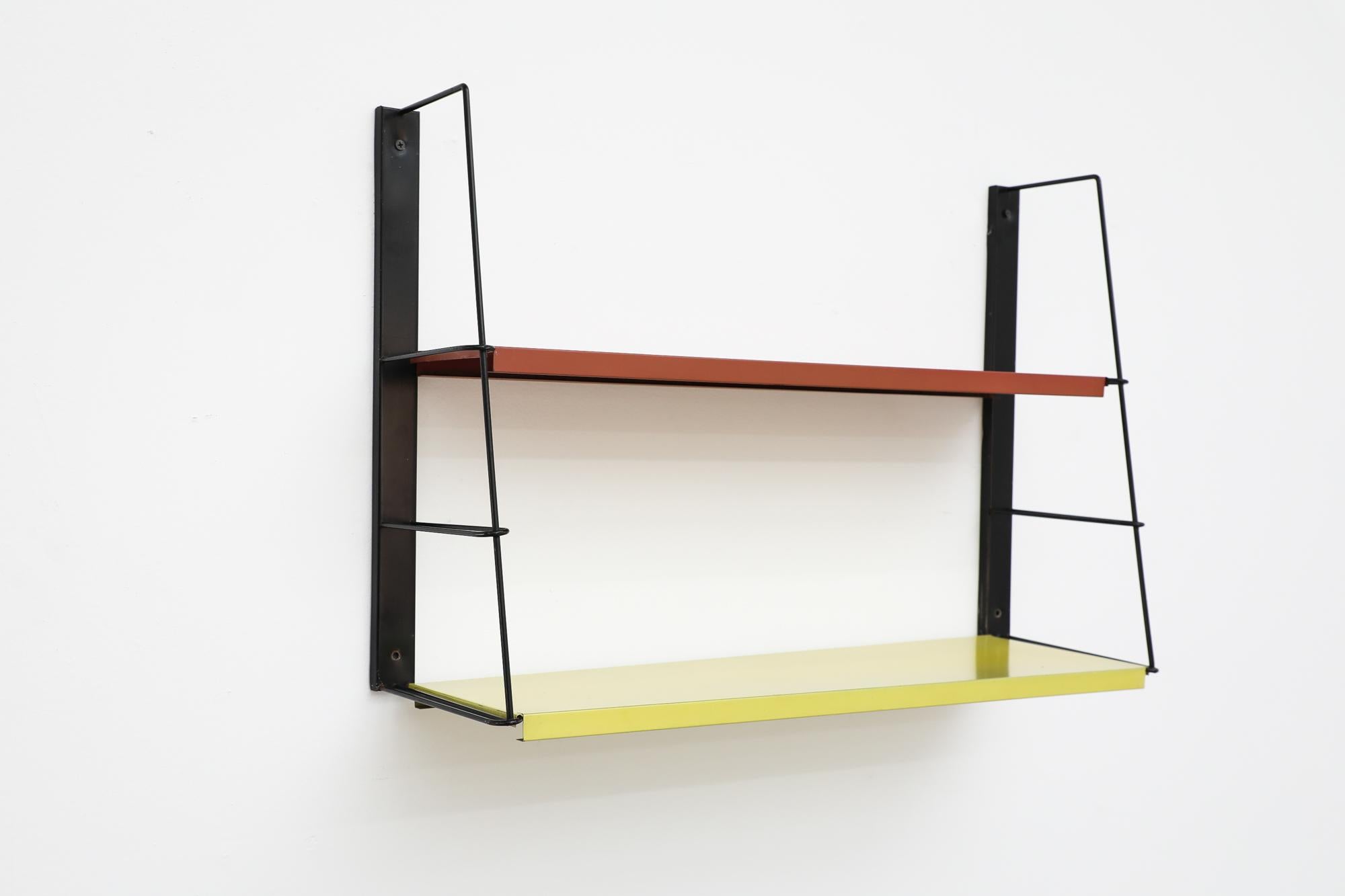 Mid-Century TOMADO Style Slanted Red and Yellow Shelving Unit 1