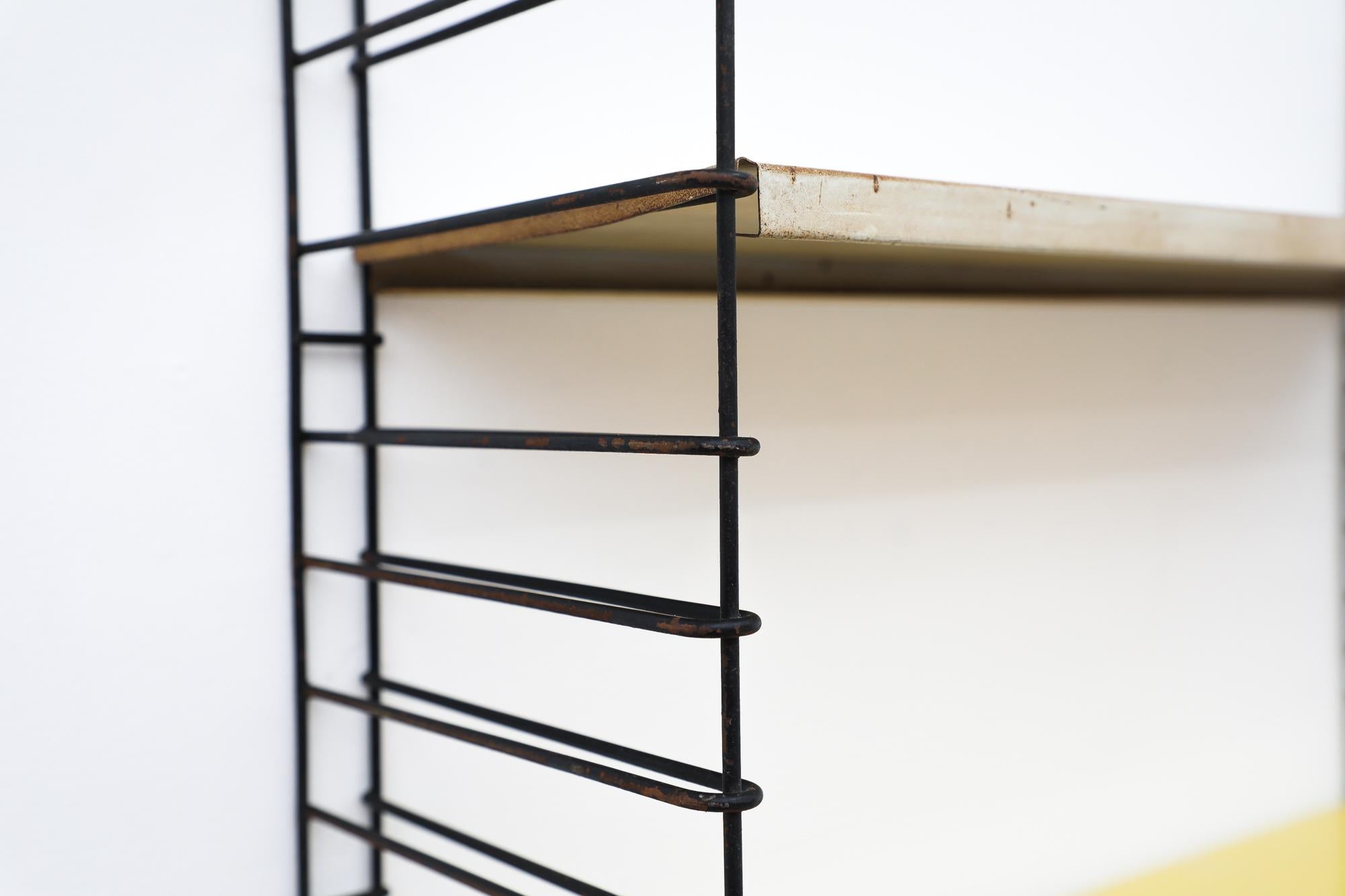 Midcentury Tomado White and Yellow Industrial Shelving Unit 7