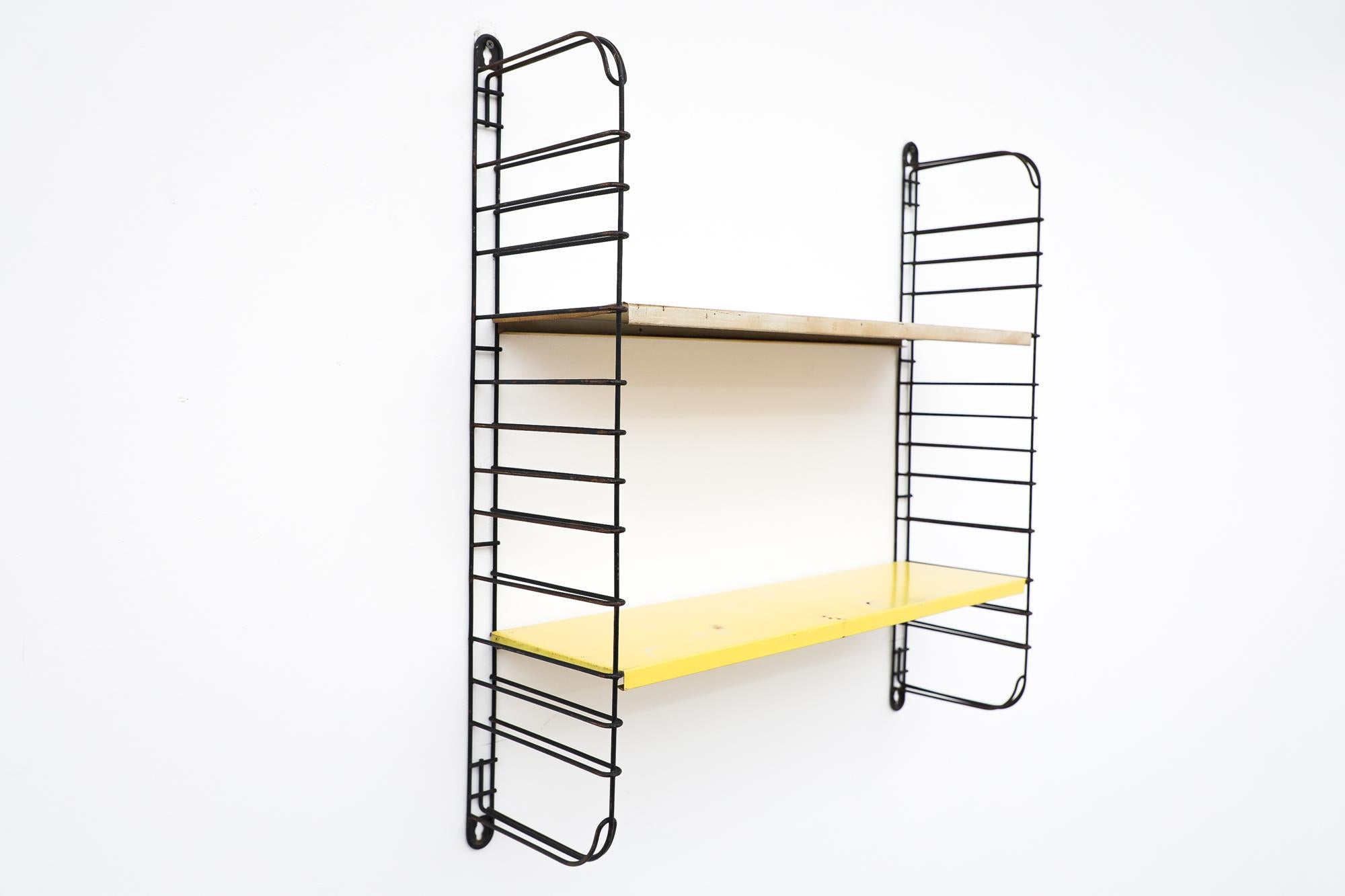 Midcentury Tomado White and Yellow Industrial Shelving Unit 9
