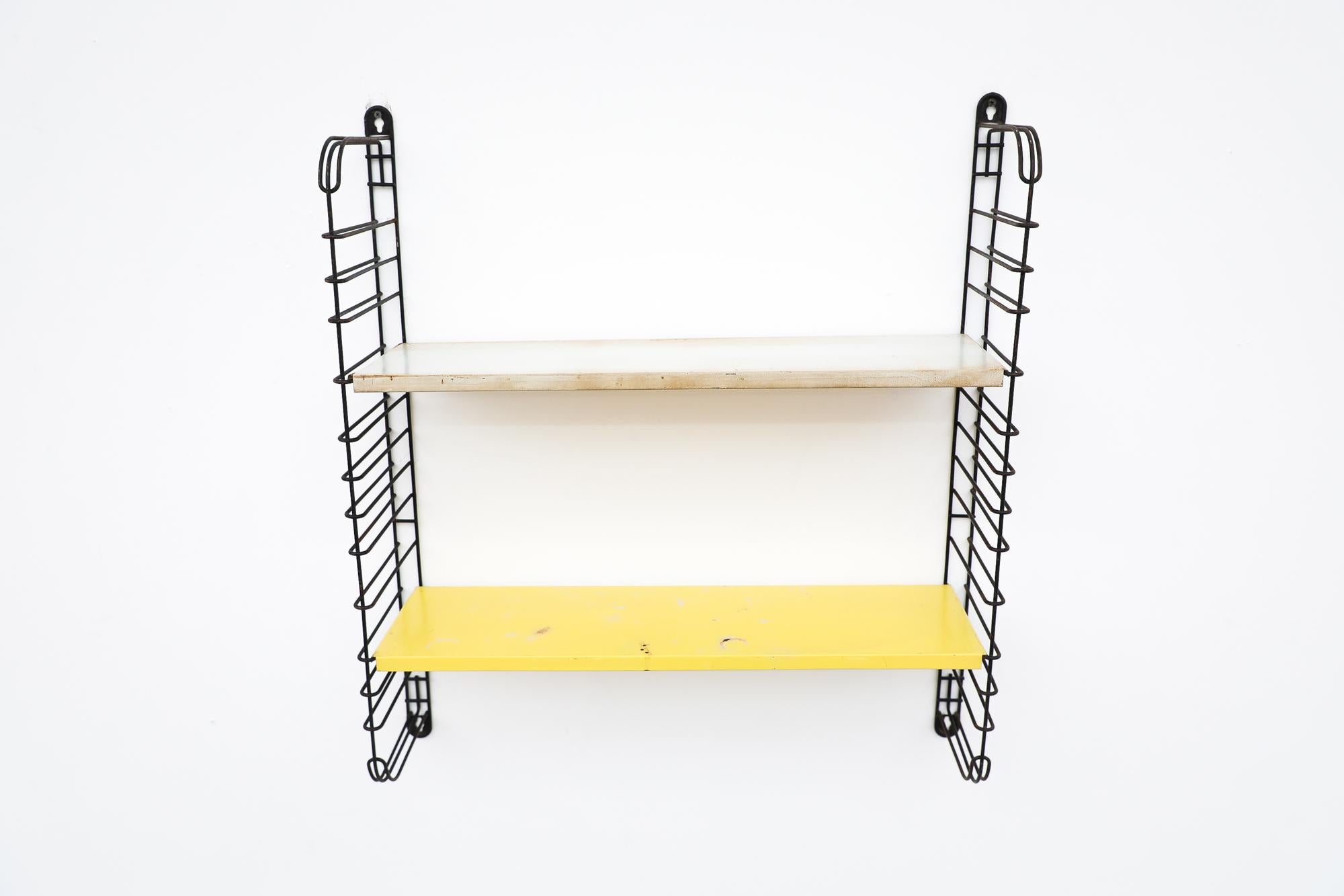 Mid-Century Modern Midcentury Tomado White and Yellow Industrial Shelving Unit