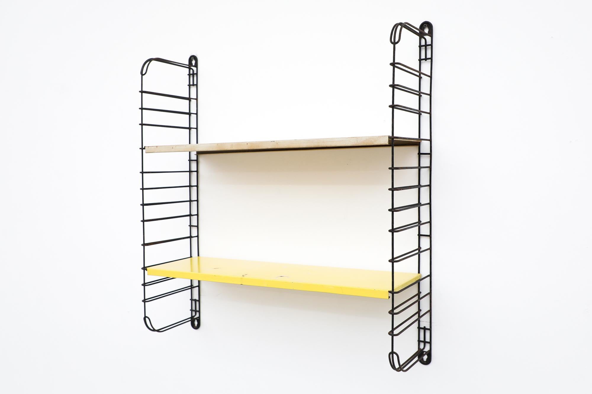 Dutch Midcentury Tomado White and Yellow Industrial Shelving Unit
