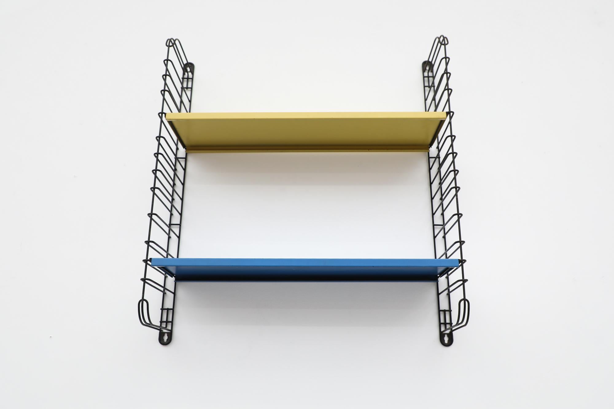 Mid-Century Tomado Yellow and Blue Industrial Shelving Unit For Sale 5