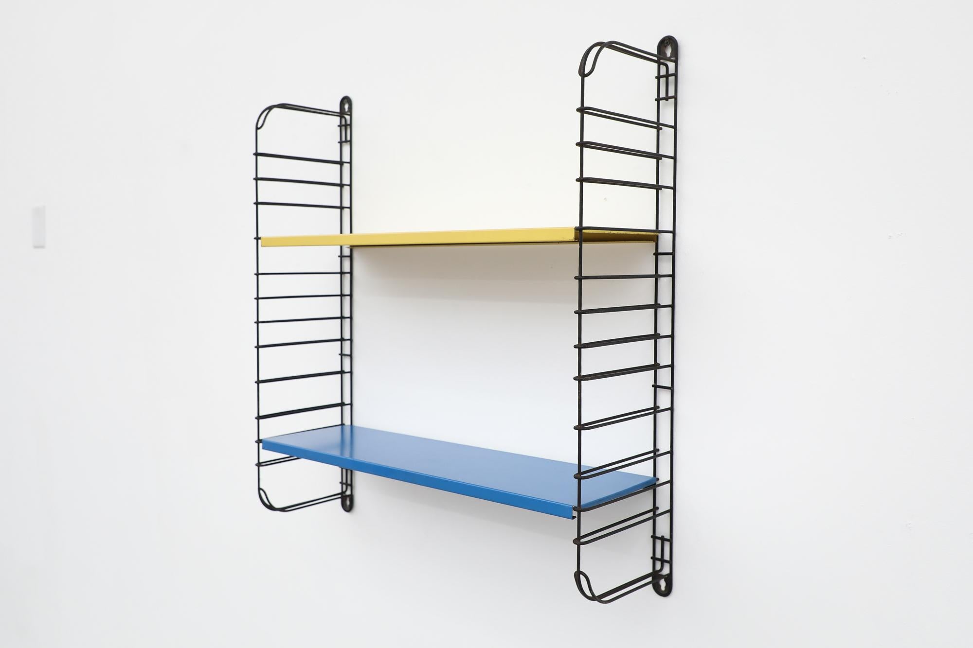 Mid-20th Century Mid-Century Tomado Yellow and Blue Industrial Shelving Unit For Sale