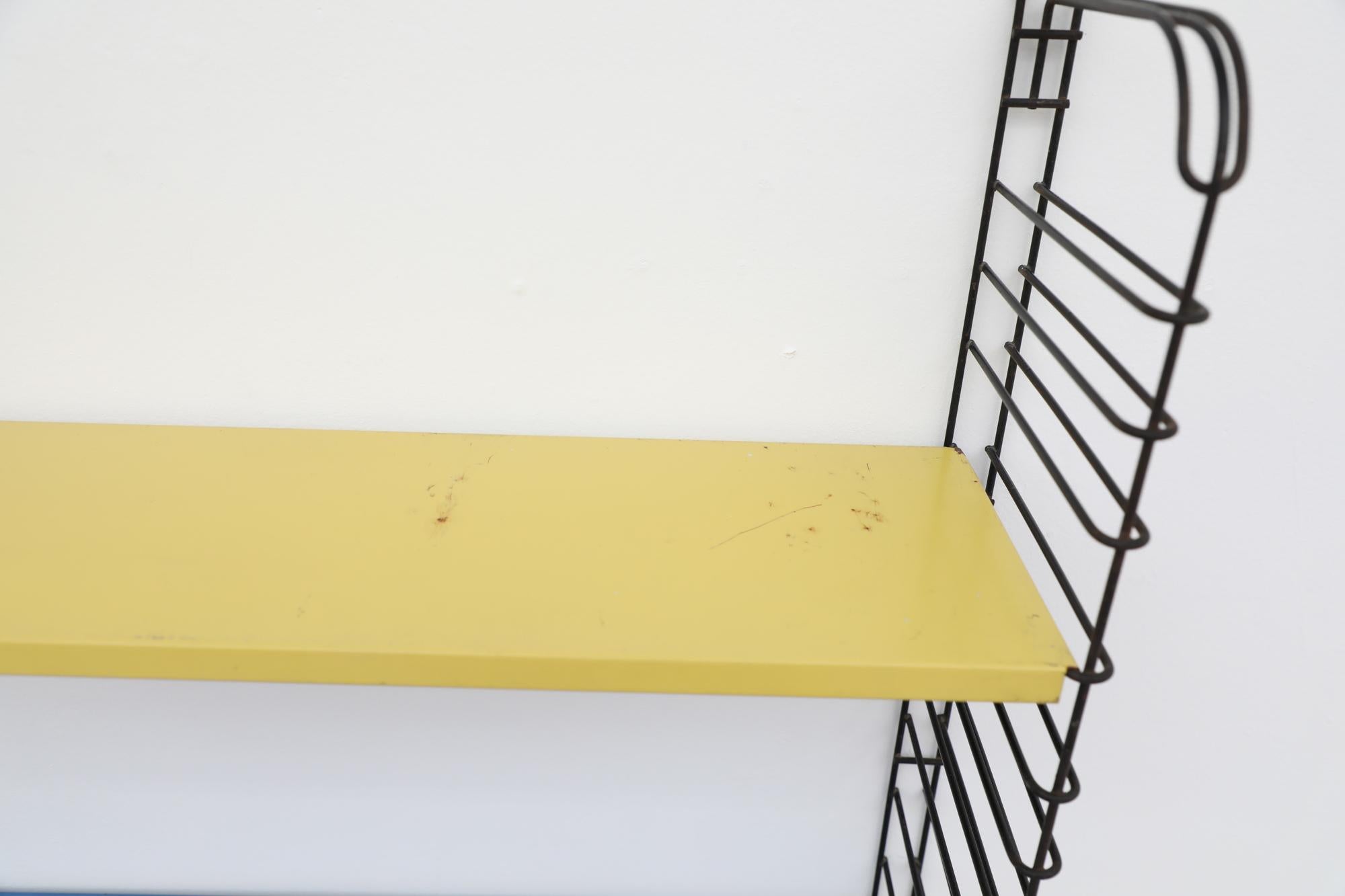 Metal Mid-Century Tomado Yellow and Blue Industrial Shelving Unit For Sale