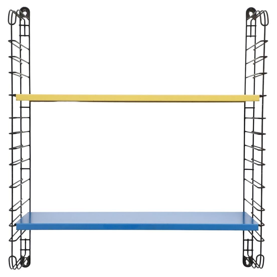 Mid-Century Tomado Yellow and Blue Industrial Shelving Unit